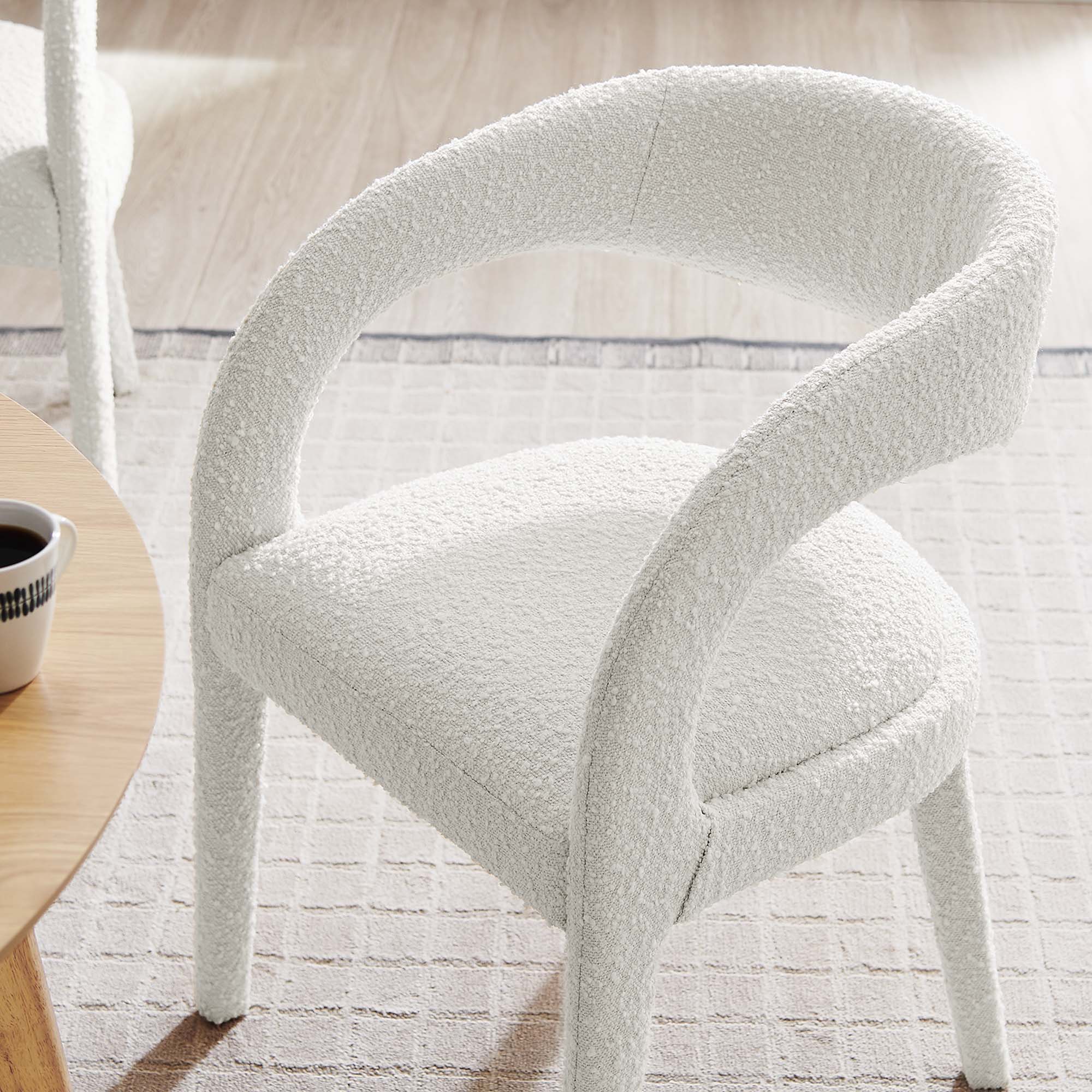 Pinnacle Boucle Upholstered Dining Chair Set of 2
