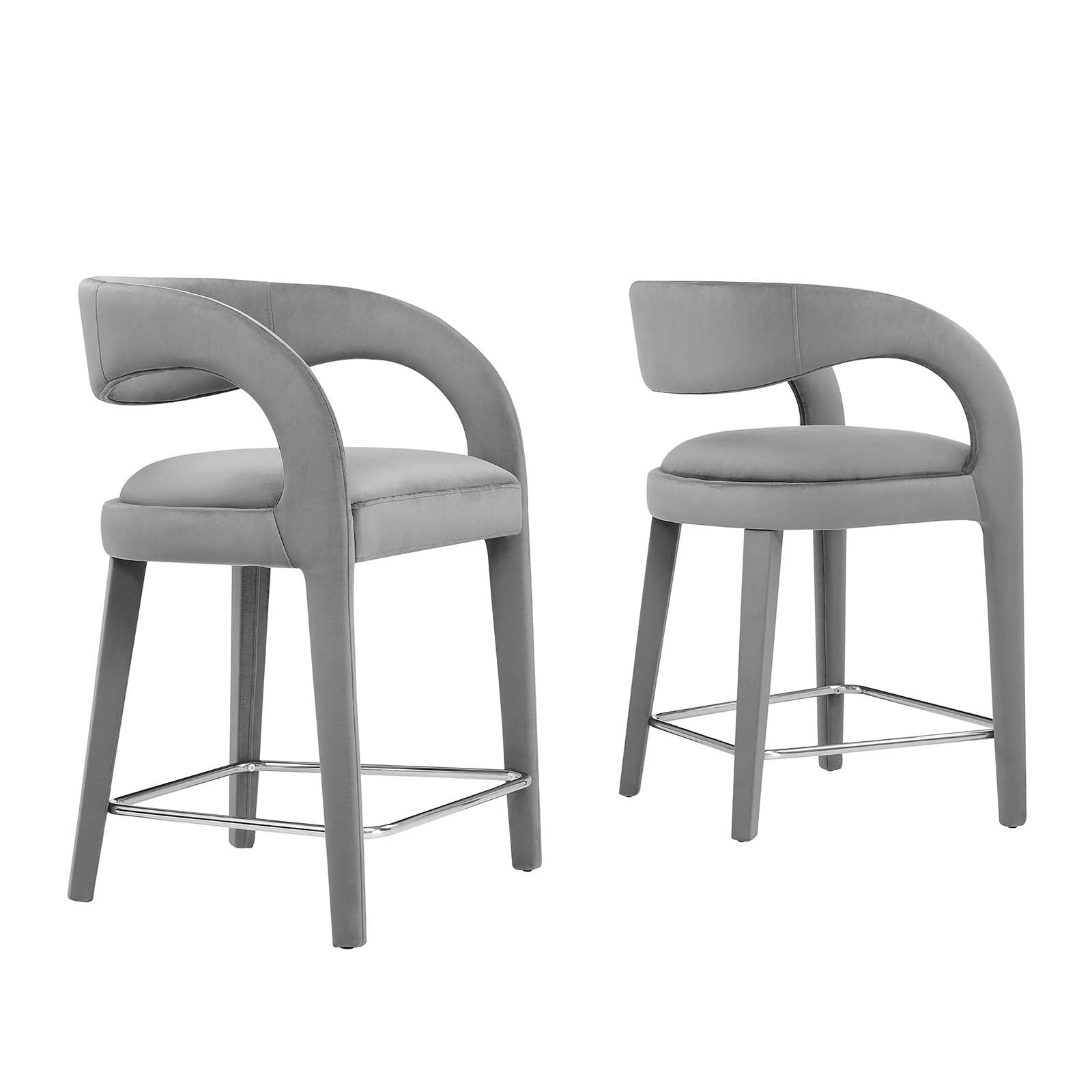 Pinnacle Performance Velvet Counter Stool Set of Two-Counter Stool-Modway-Wall2Wall Furnishings