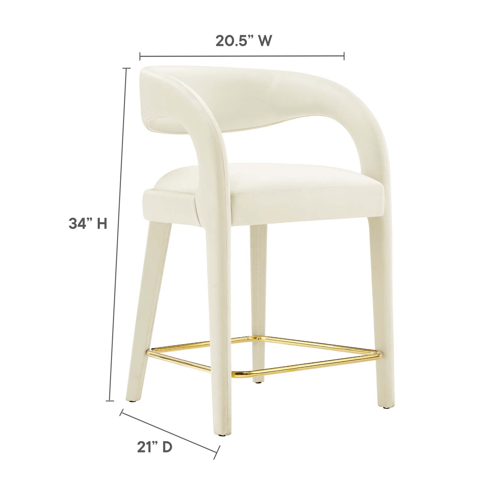 Pinnacle Performance Velvet Counter Stool Set of Two-Counter Stool-Modway-Wall2Wall Furnishings