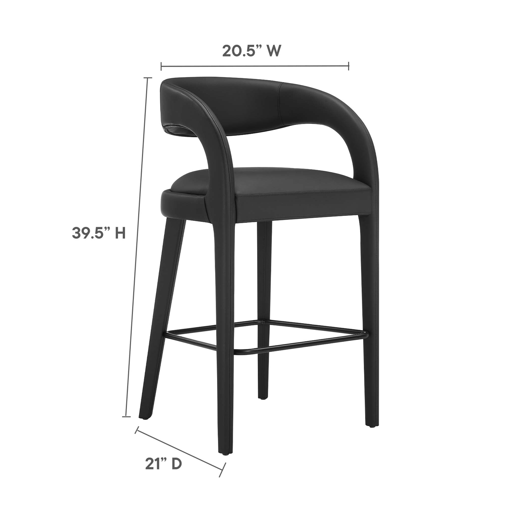 Pinnacle Vegan Leather Bar Stool Set of 2