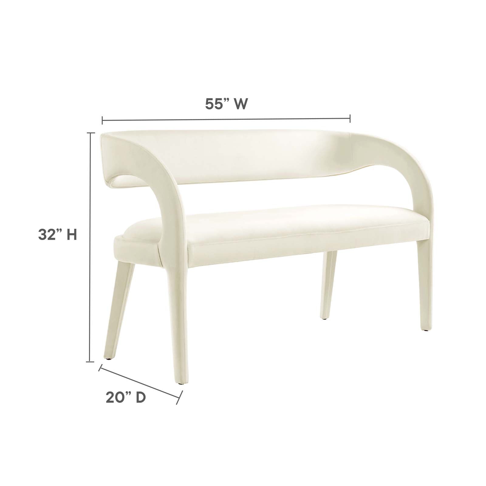 Pinnacle Performance Velvet Accent Bench-Bench-Modway-Wall2Wall Furnishings