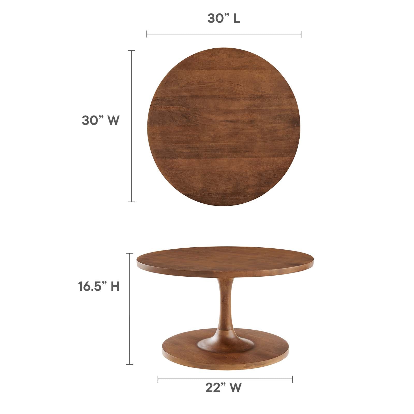 Lina Round Wood Coffee Table-Table-Modway-Wall2Wall Furnishings