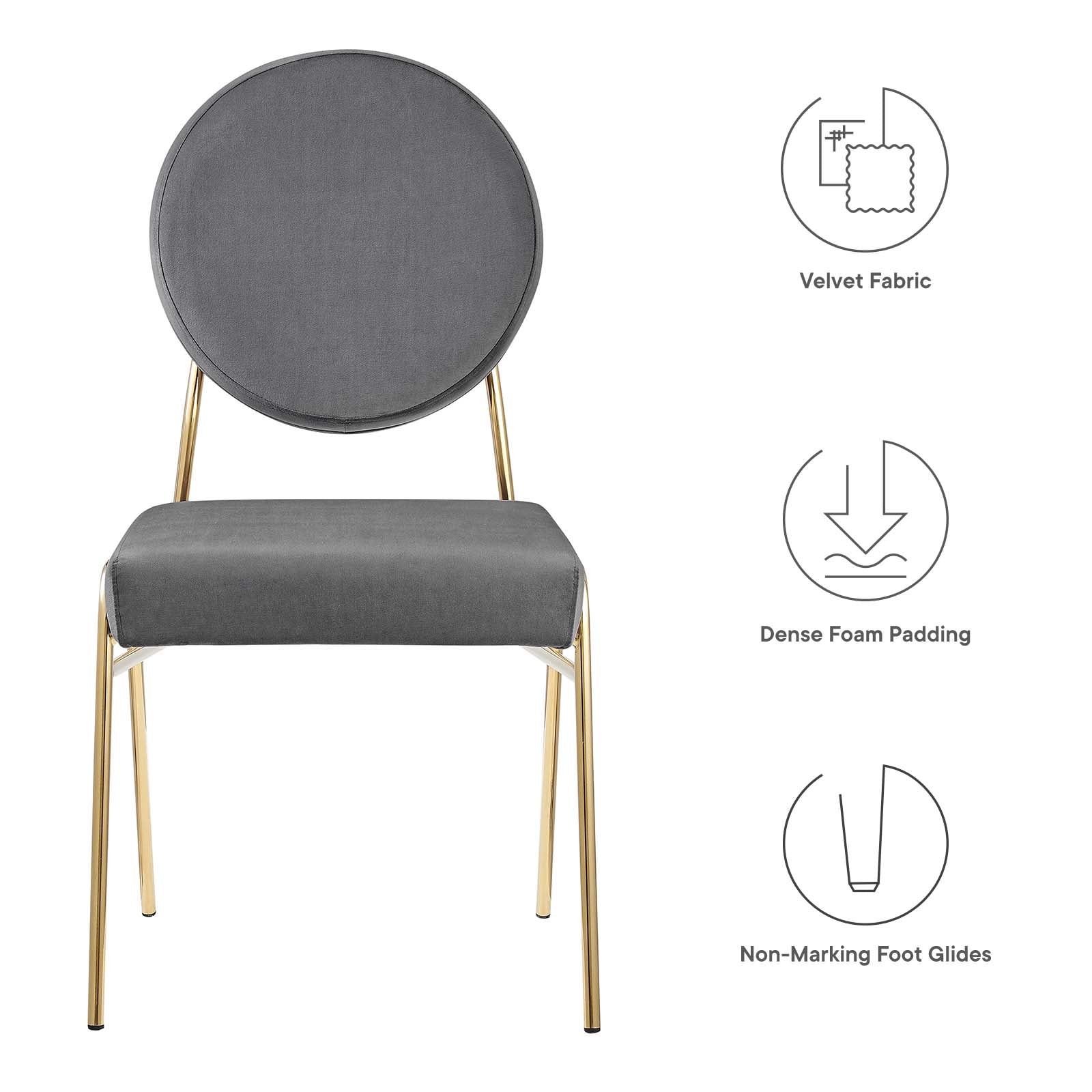 Craft Performance Velvet Dining Side Chairs - Set of 2-Dining Chair-Modway-Wall2Wall Furnishings