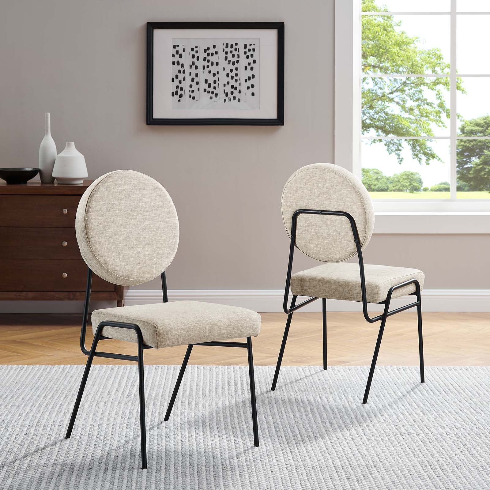 Craft Upholstered Fabric Dining Side Chairs - Set of 2-Side Chair-Modway-Wall2Wall Furnishings