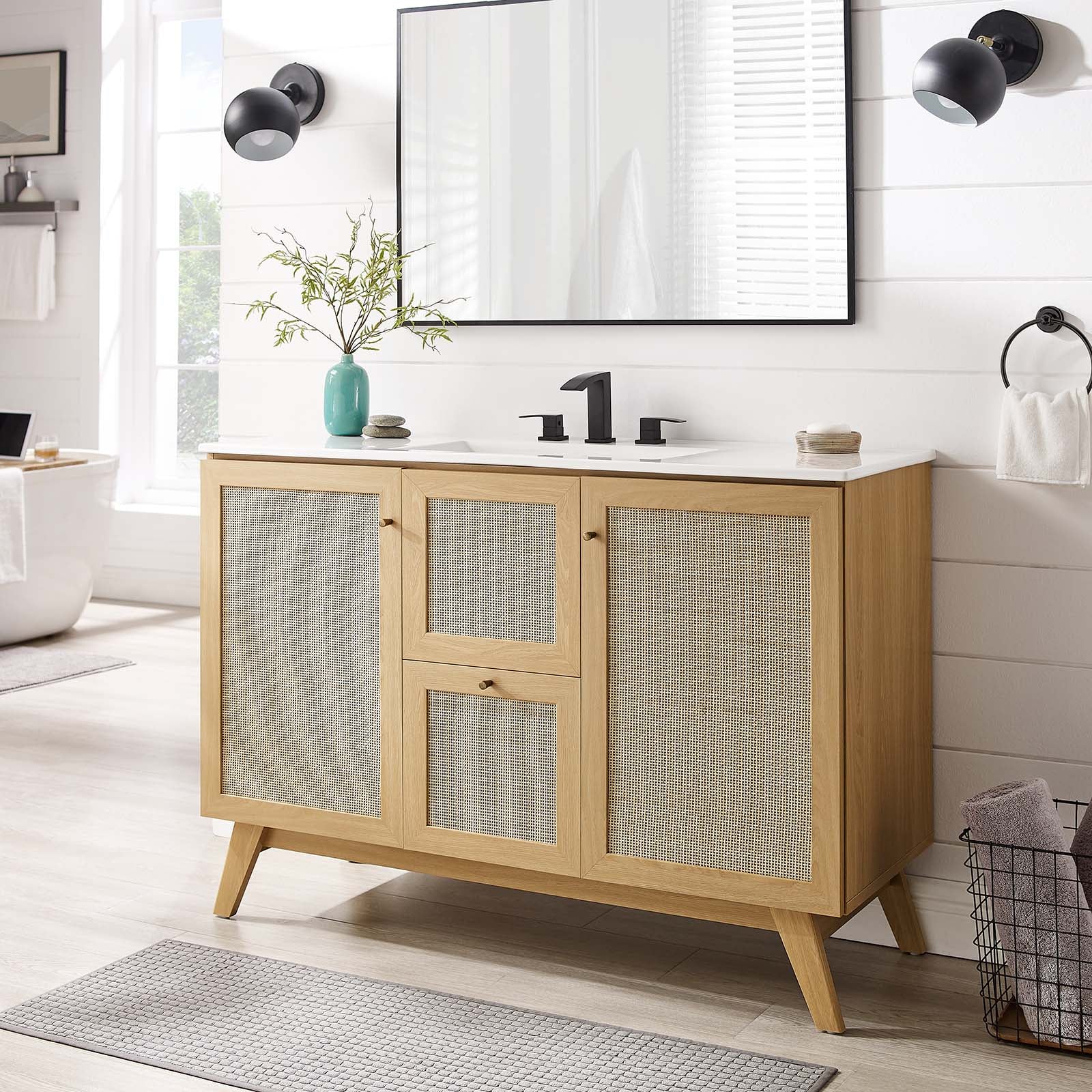 Soma 48” Single or Double Sink Compatible Bathroom Vanity Cabinet (Sink Basin Not Included)-Bathroom Vanity-Modway-Wall2Wall Furnishings