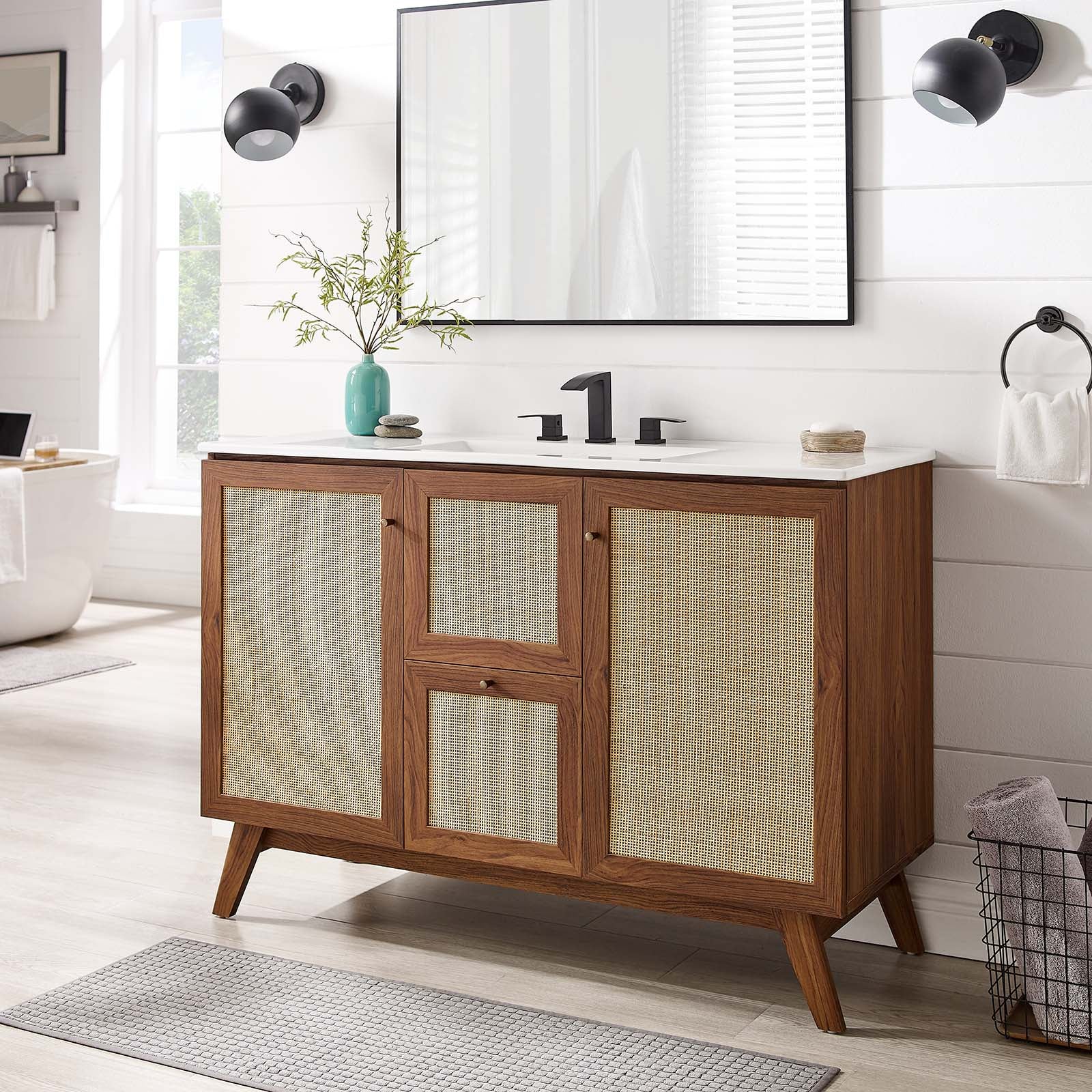 Soma 48” Single or Double Sink Compatible Bathroom Vanity Cabinet (Sink Basin Not Included)-Bathroom Vanity-Modway-Wall2Wall Furnishings