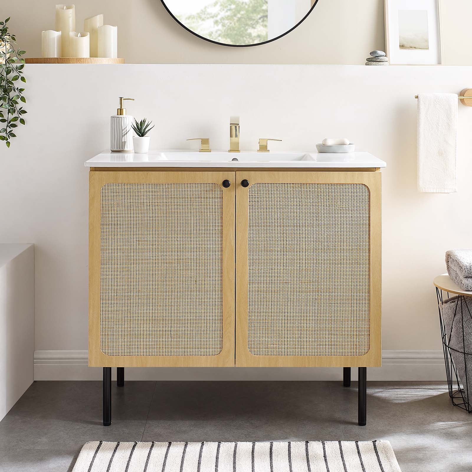 Chaucer 36" Bathroom Vanity Cabinet (Sink Basin Not Included)-Bathroom Vanity-Modway-Wall2Wall Furnishings
