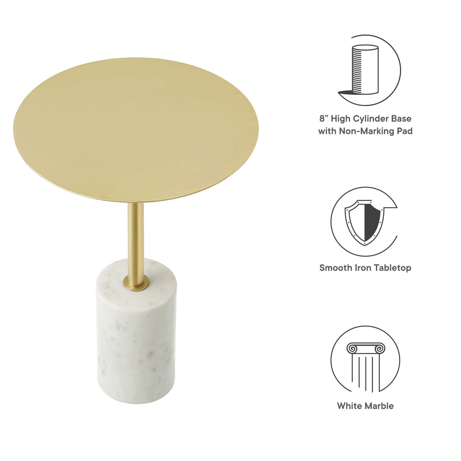 Lyric Round Side Table-Table-Modway-Wall2Wall Furnishings