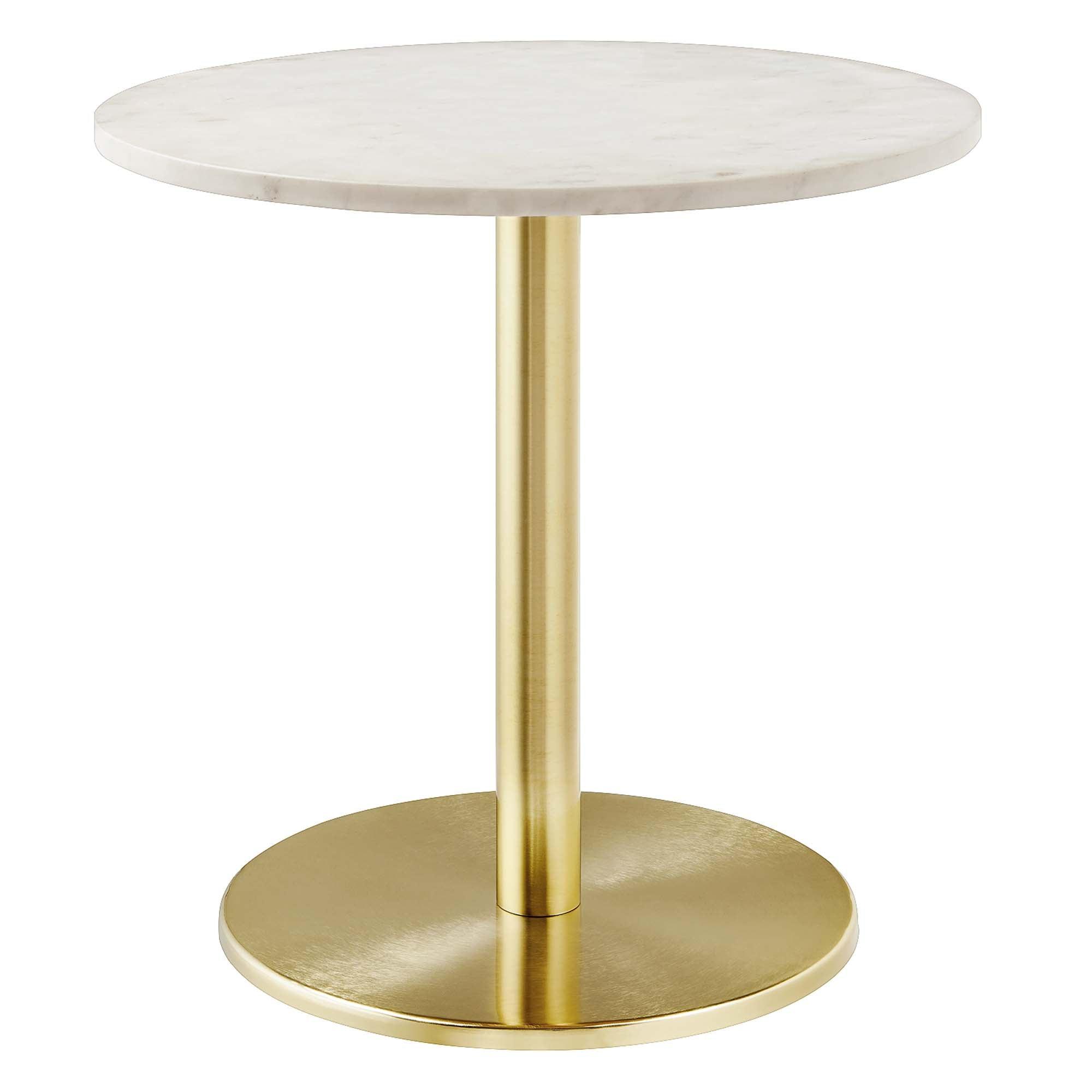 Viva Round White Marble Side Table