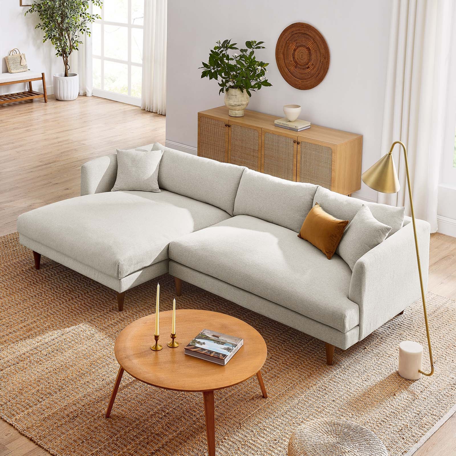 Zoya Left-Facing Down Filled Overstuffed Sectional Sofa-Sectional-Modway-Wall2Wall Furnishings