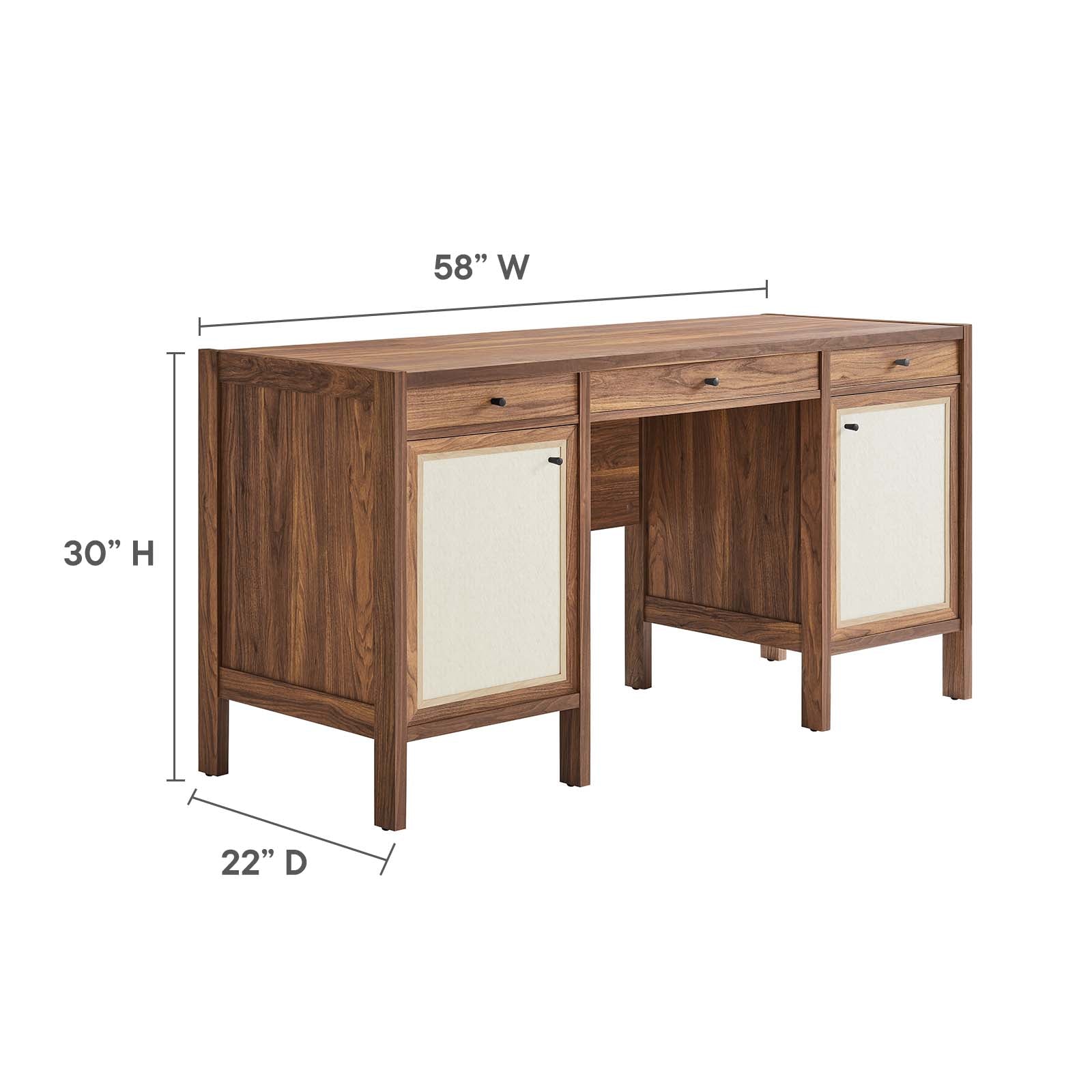 Capri 58" Wood Grain Office Desk-Desk-Modway-Wall2Wall Furnishings