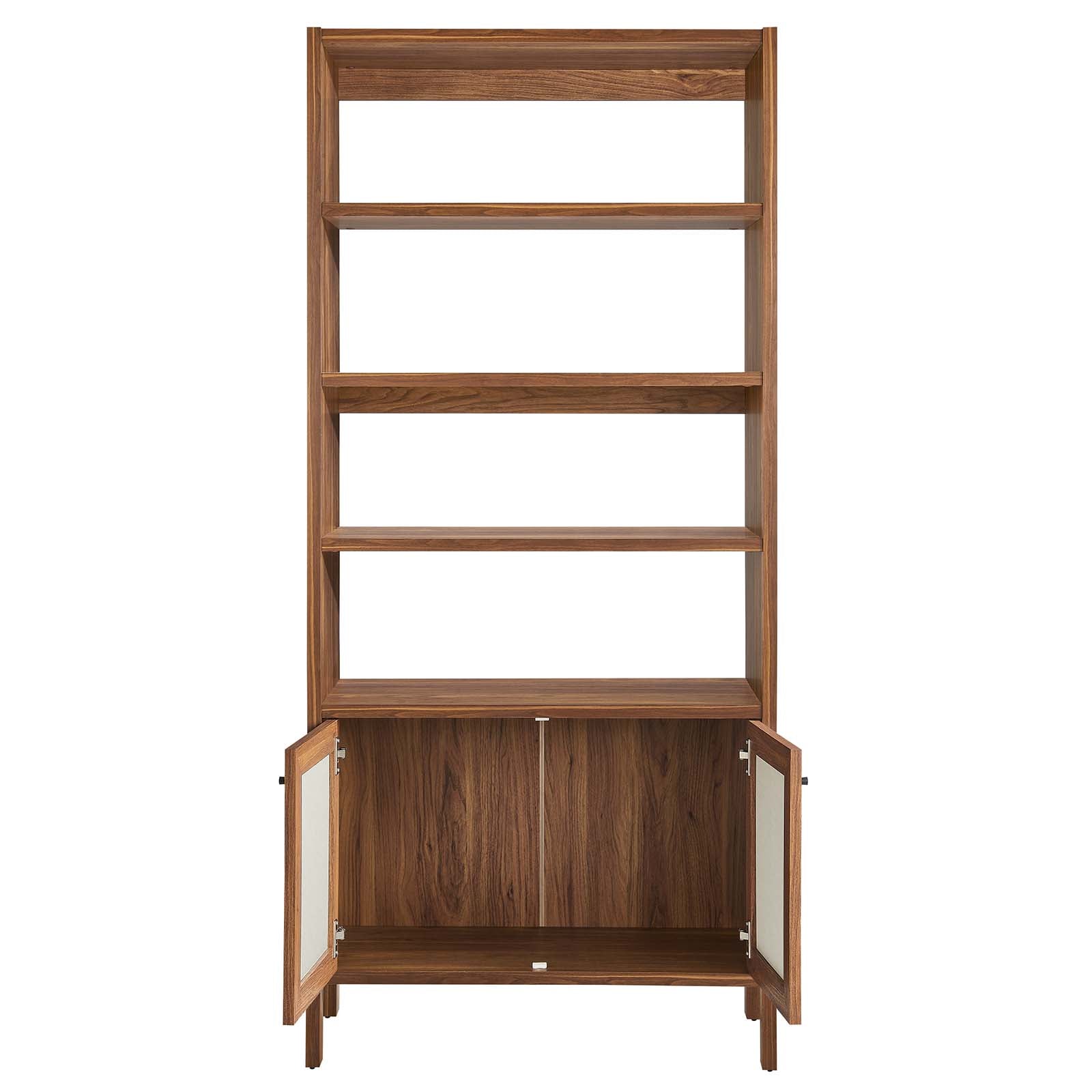 Capri 4-Shelf Wood Grain Bookcase-Bookcase-Modway-Wall2Wall Furnishings