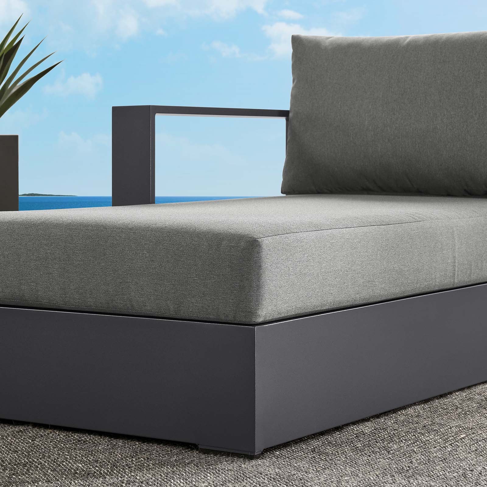 Tahoe Outdoor Patio Powder-Coated Aluminum Modular Left-Facing Chaise Lounge-Outdoor Chaise-Modway-Wall2Wall Furnishings