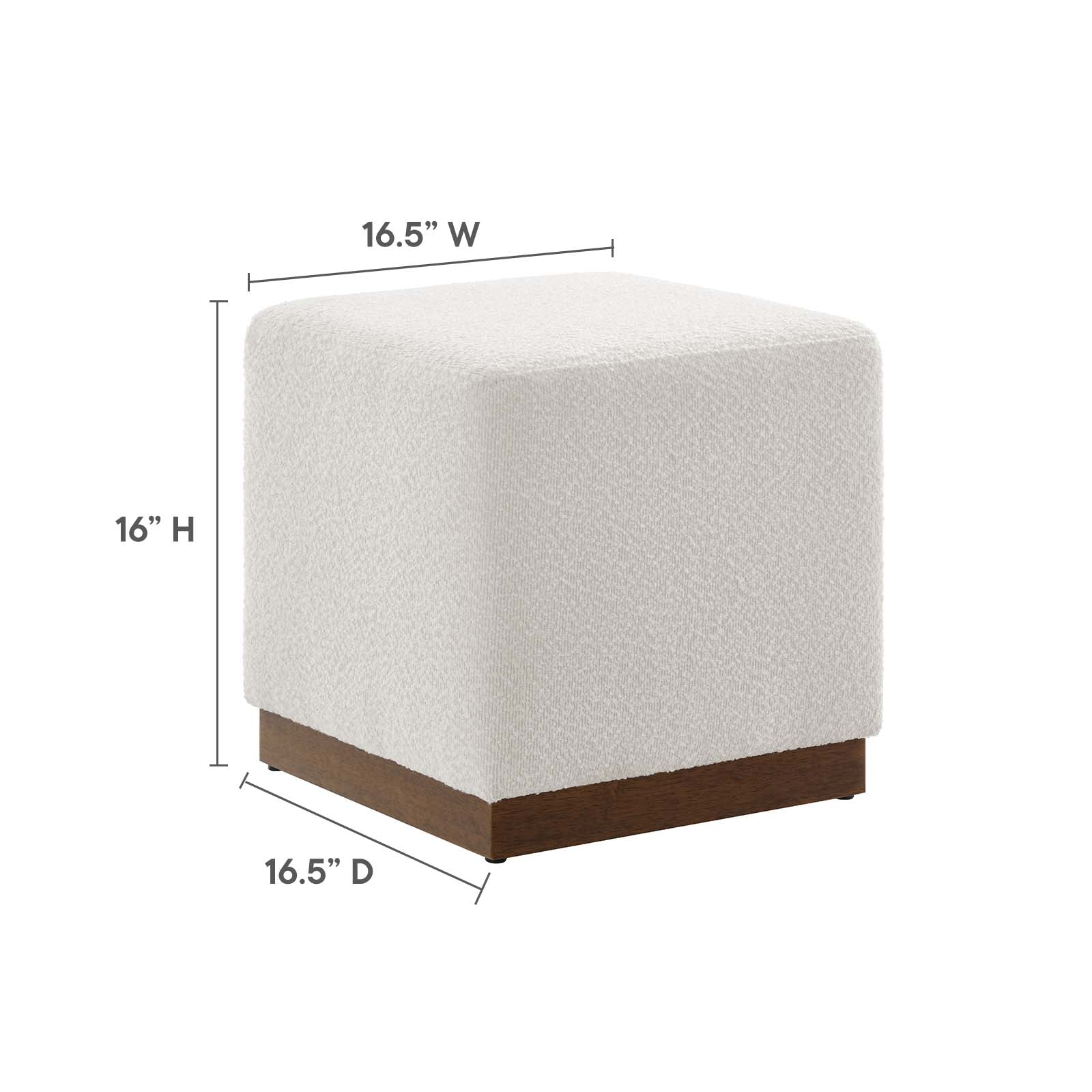 Tilden 17" Square Boucle Upholstered Ottoman-Ottoman-Modway-Wall2Wall Furnishings