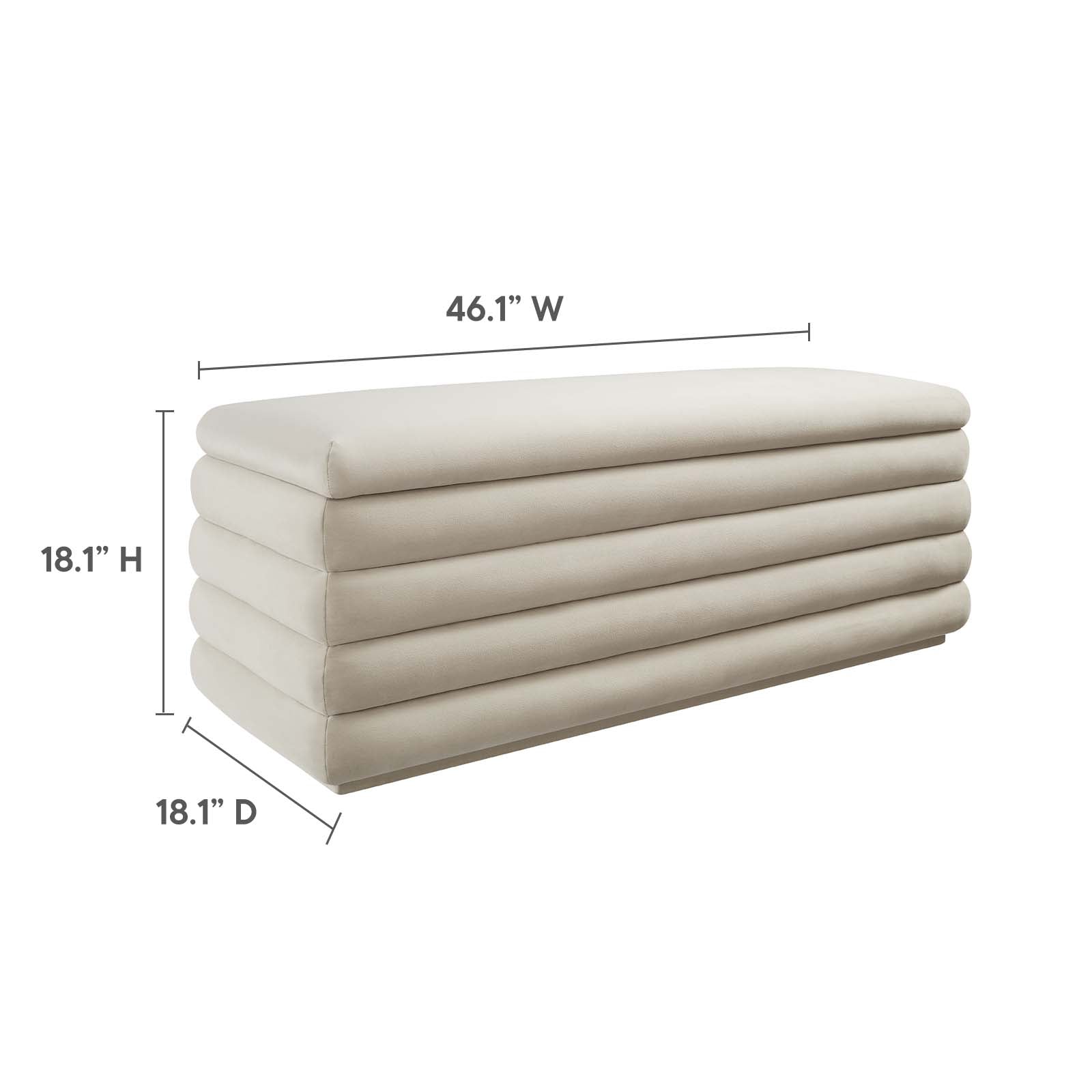 Mezzo Upholstered Performance Velvet Storage Bench-Bench-Modway-Wall2Wall Furnishings