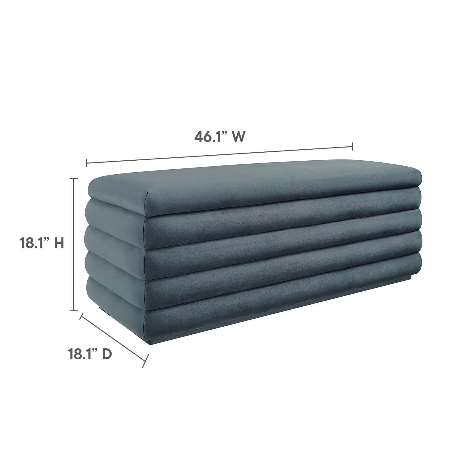 Mezzo Upholstered Performance Velvet Storage Bench-Bench-Modway-Wall2Wall Furnishings