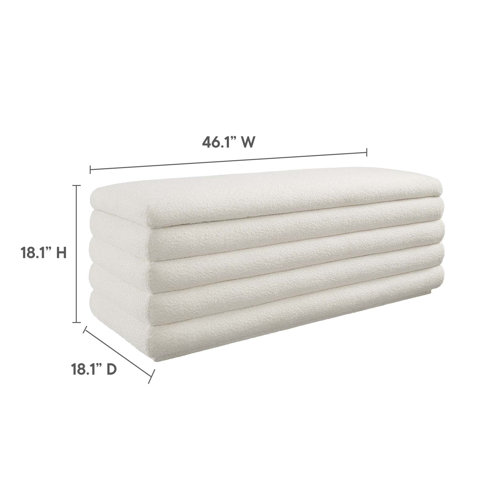 Mezzo Boucle Upholstered Storage Bench-Bench-Modway-Wall2Wall Furnishings