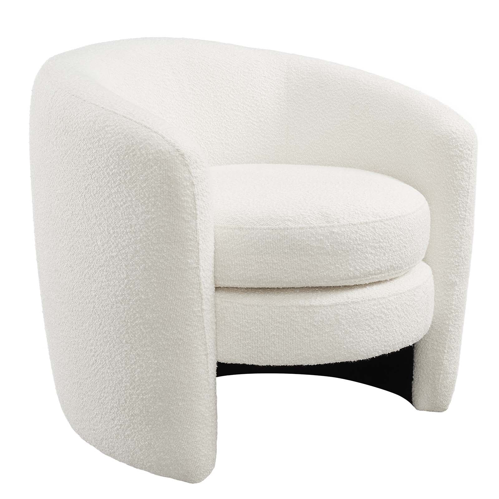 Affinity Upholstered Boucle Fabric Curved Back Armchair-Armchair-Modway-Wall2Wall Furnishings