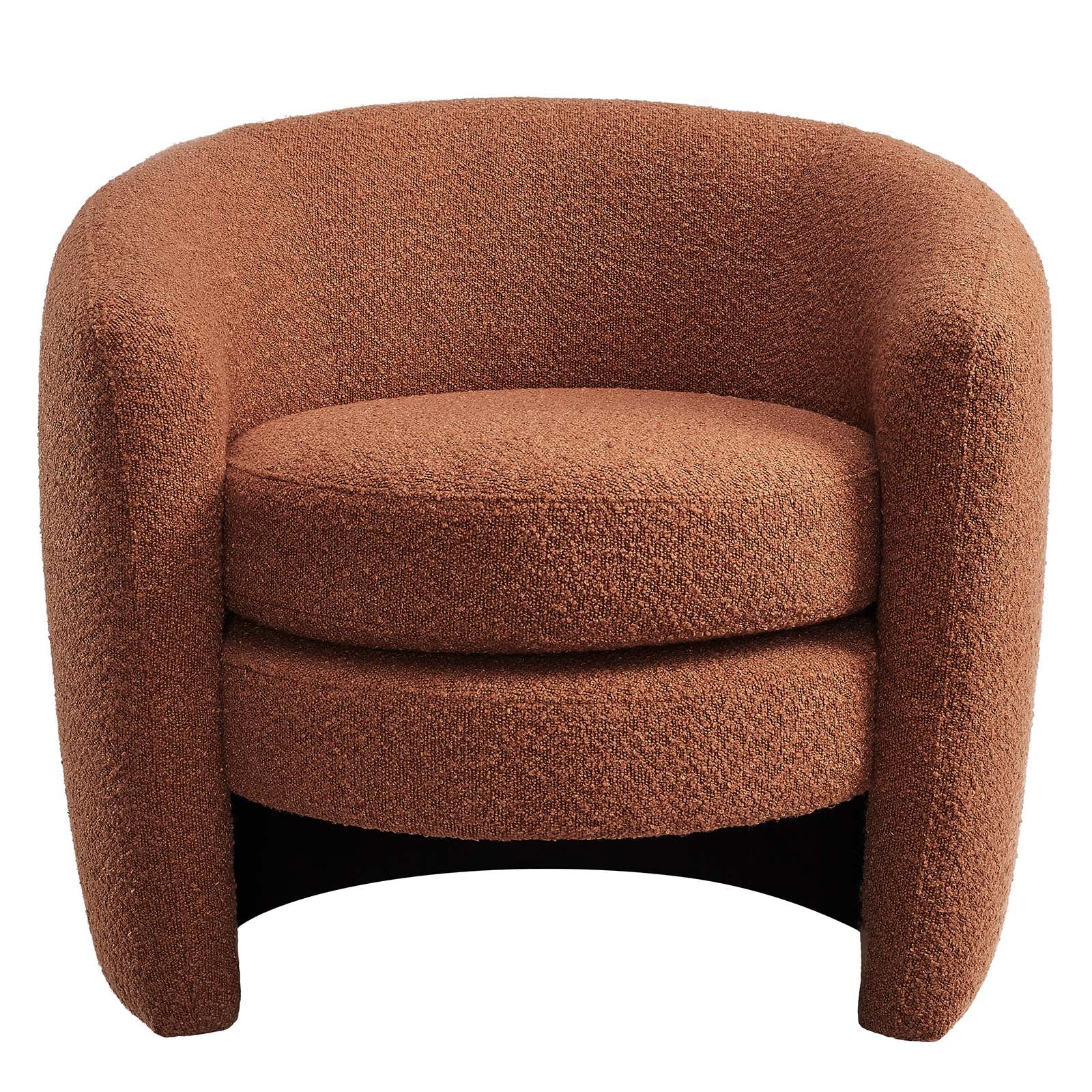 Affinity Upholstered Boucle Fabric Curved Back Armchair-Armchair-Modway-Wall2Wall Furnishings