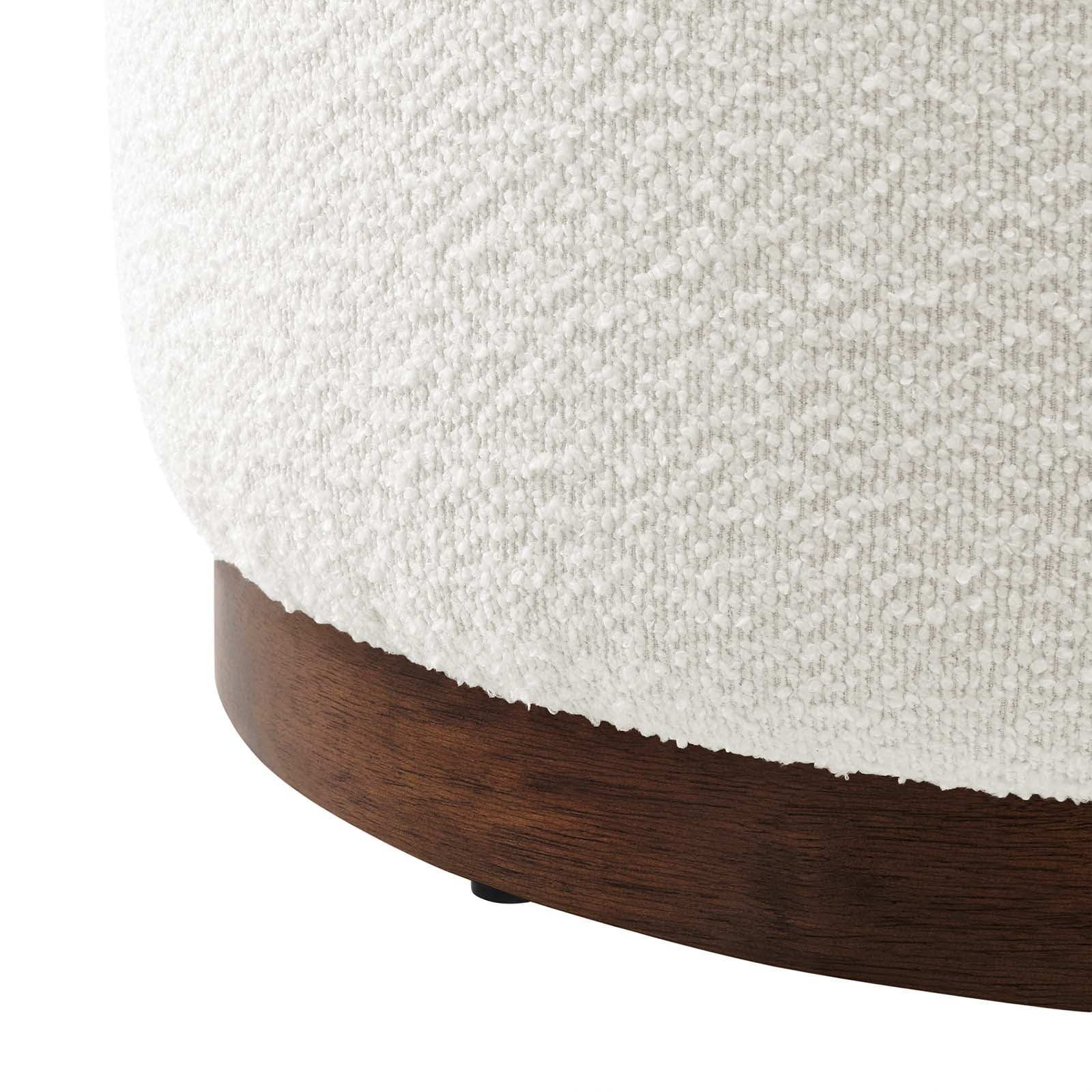 Tilden Large 23" Round Boucle Upholstered Upholstered Ottoman-Ottoman-Modway-Wall2Wall Furnishings