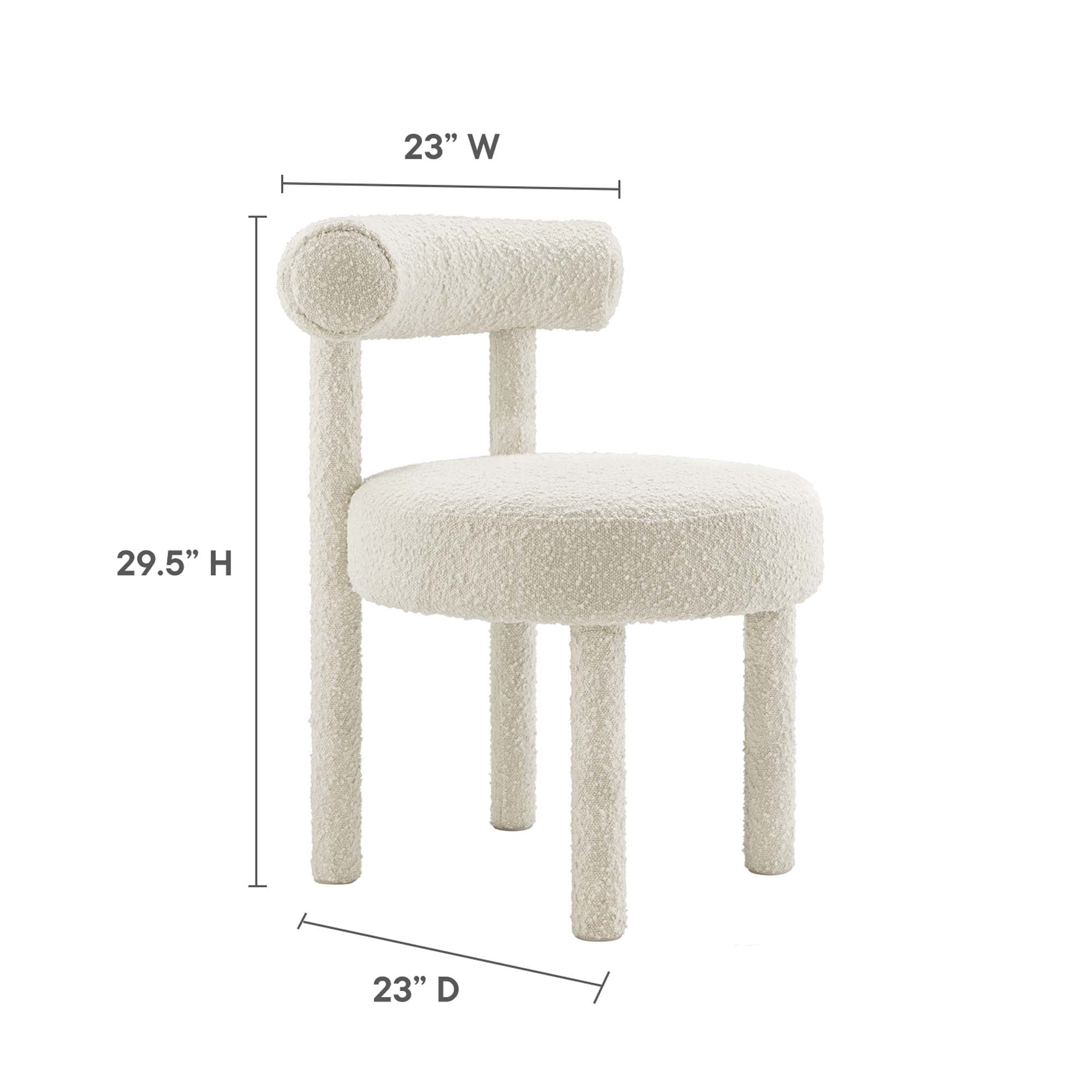 Toulouse Boucle Fabric Dining Chair Set of 2