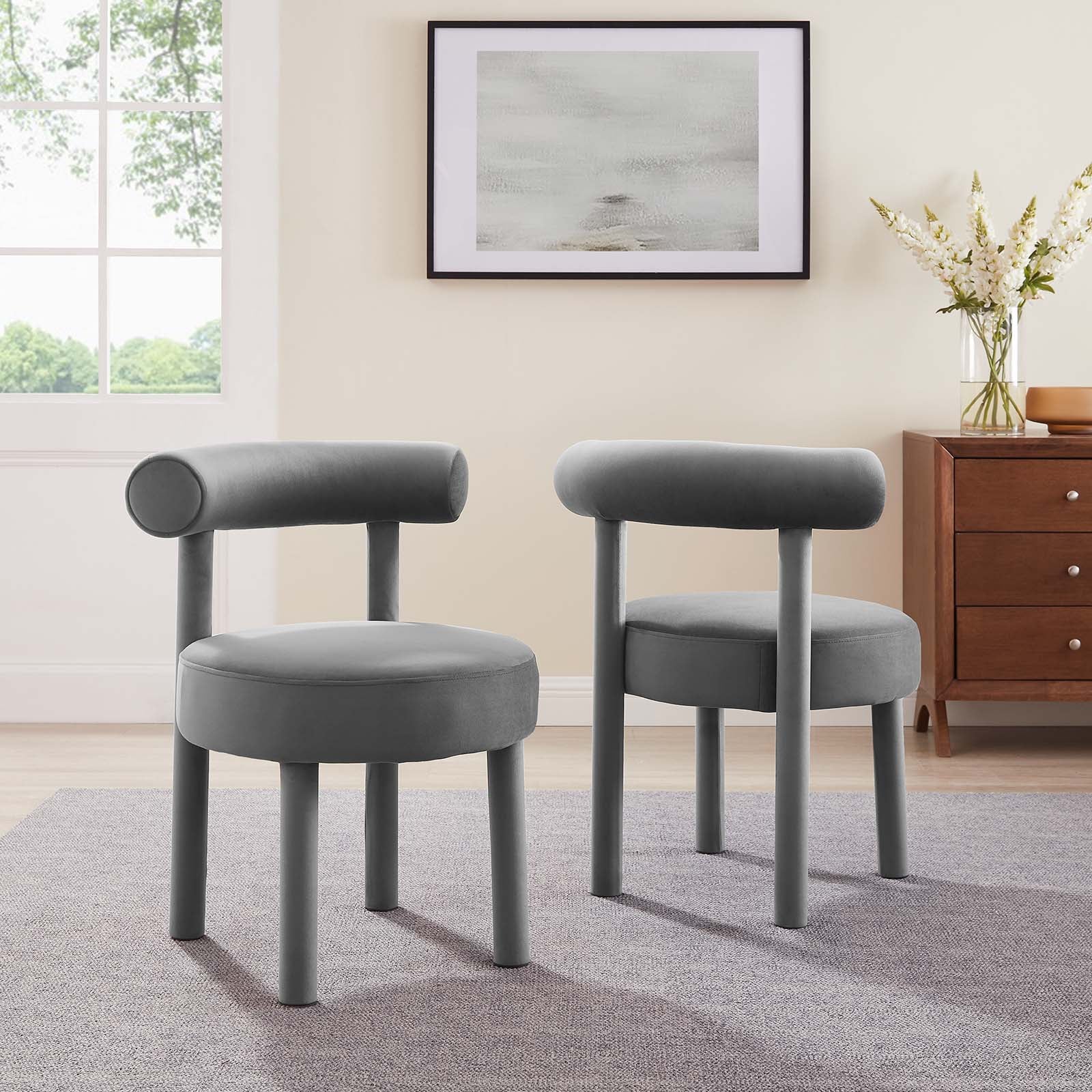 Toulouse Performance Velvet Dining Chair - Set of 2-Dining Chair-Modway-Wall2Wall Furnishings