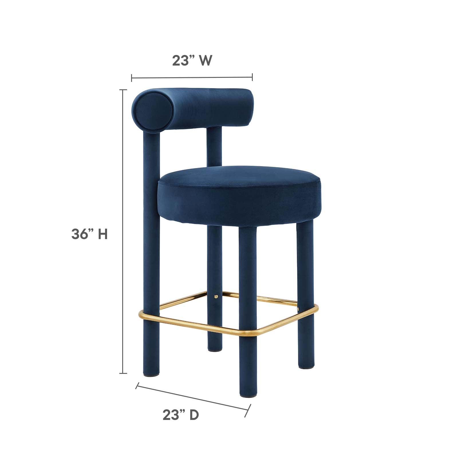 Toulouse Performance Velvet Counter Stool - Set of 2-Counter Stool-Modway-Wall2Wall Furnishings