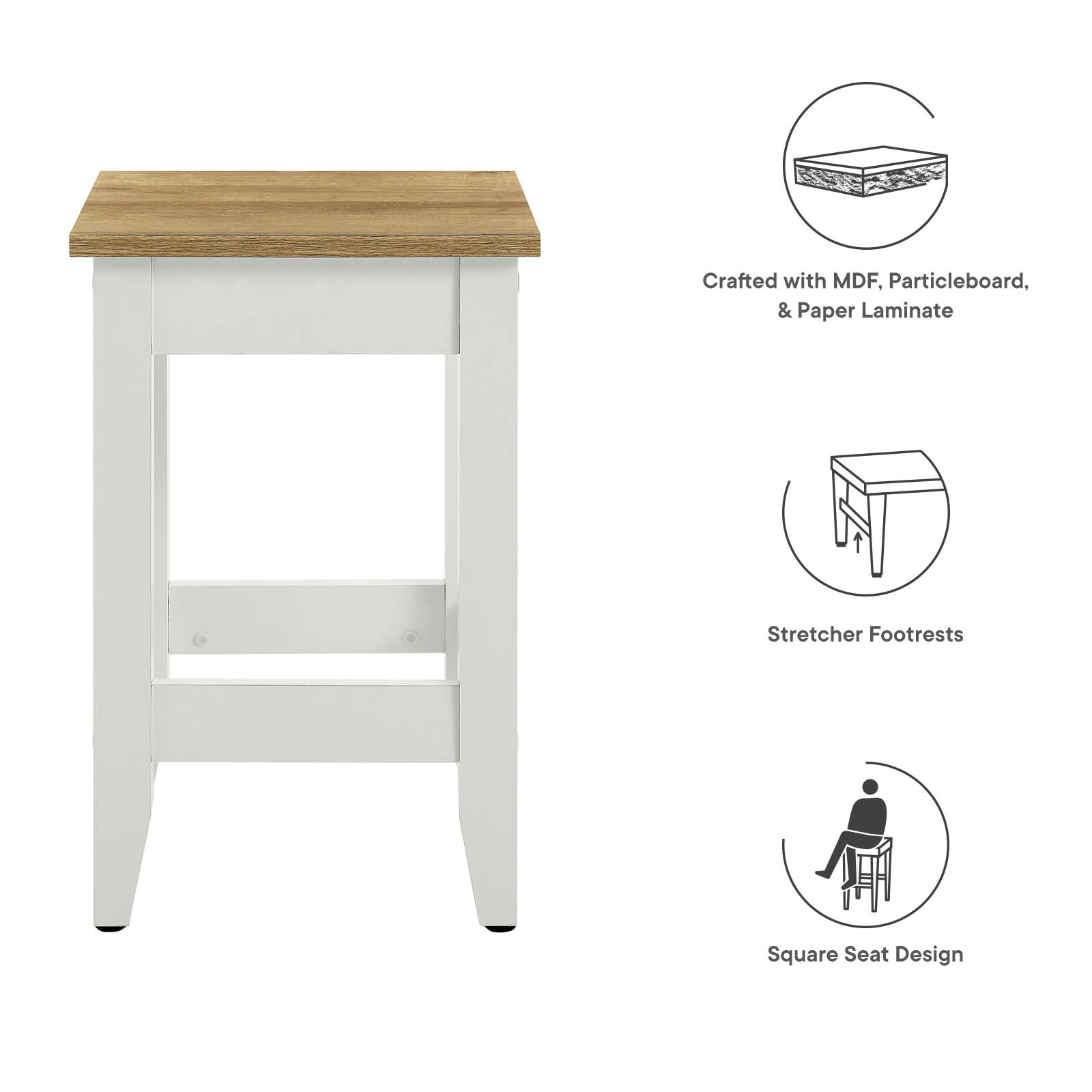 Sunbrook Kitchen Stool-Dining Chair-Modway-Wall2Wall Furnishings