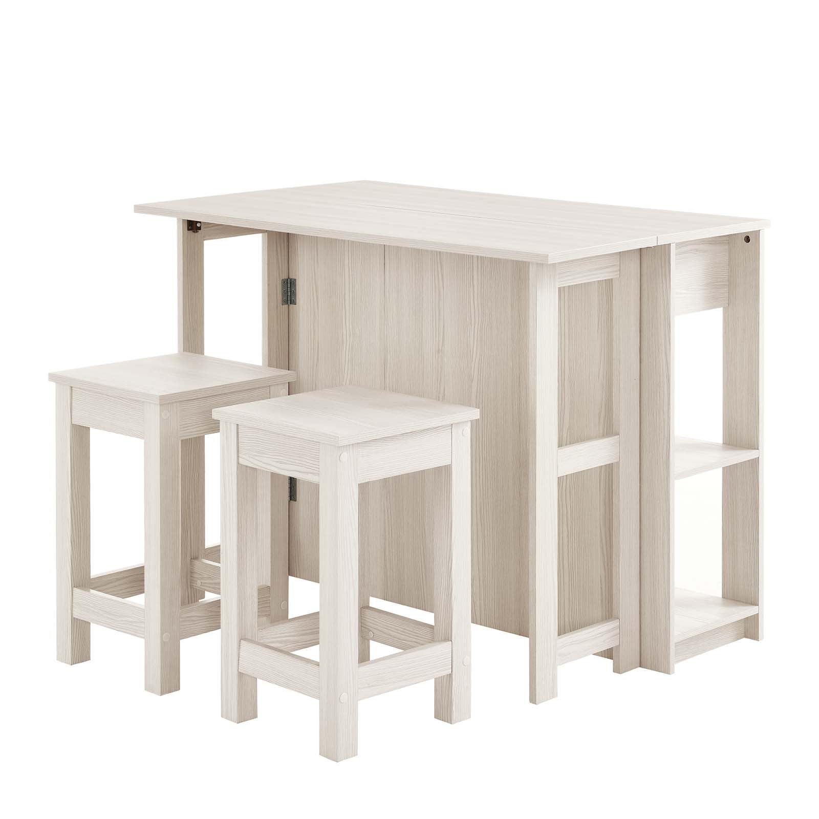 Meadowbrook 3-Piece Kitchen Island and Stool Set-Dining Set-Modway-Wall2Wall Furnishings