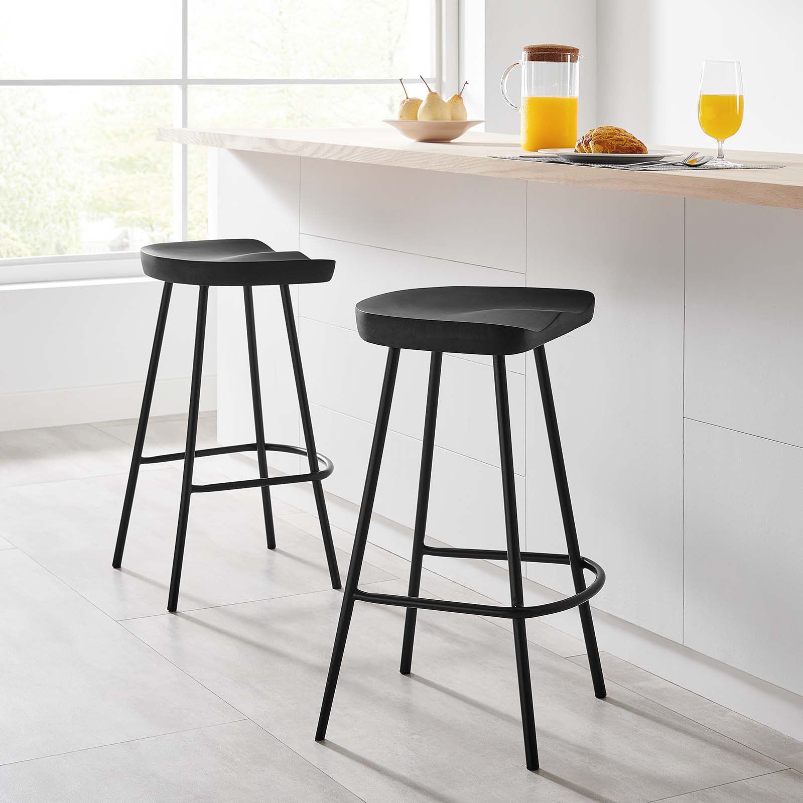 Concord Backless Wood Counter Stools - Set of 2-Counter Stool-Modway-Wall2Wall Furnishings