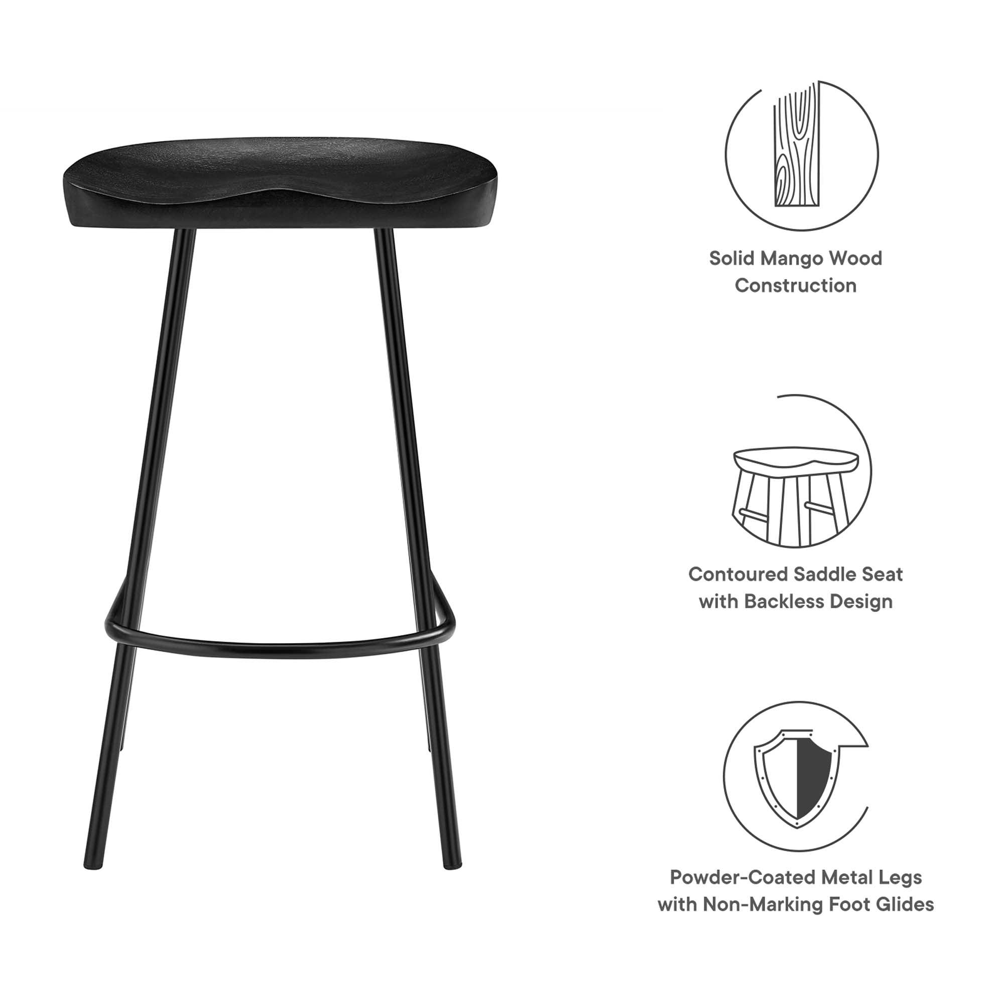 Concord Backless Wood Counter Stools Set of 2