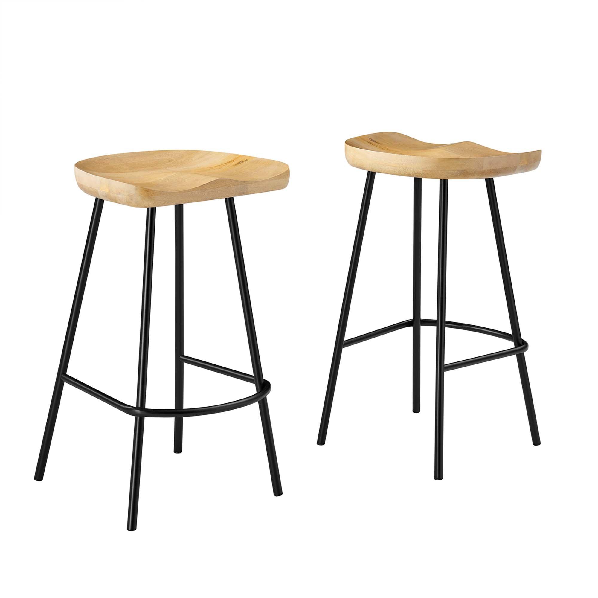 Concord Backless Wood Counter Stools Set of 2