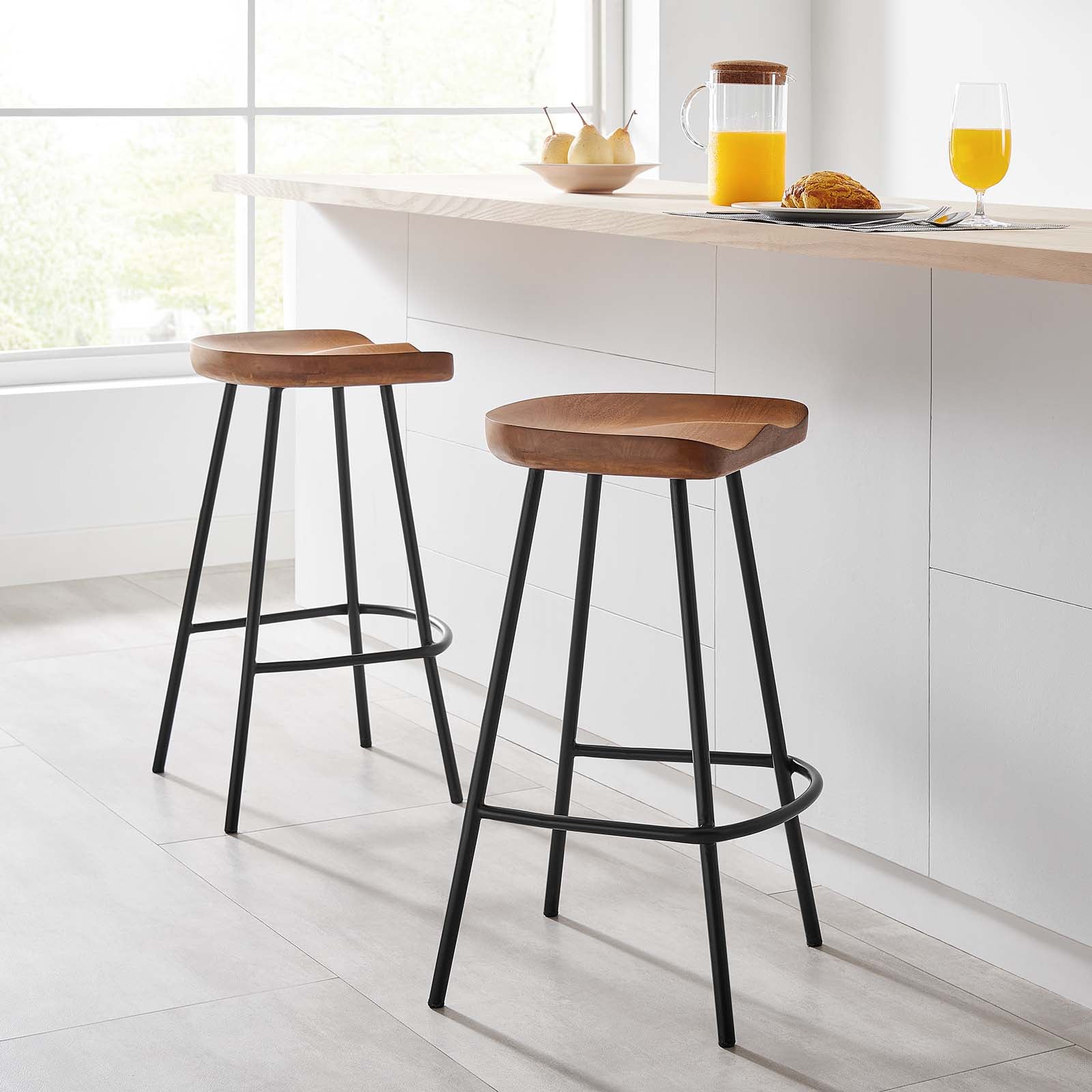 Concord Backless Wood Counter Stools - Set of 2-Counter Stool-Modway-Wall2Wall Furnishings