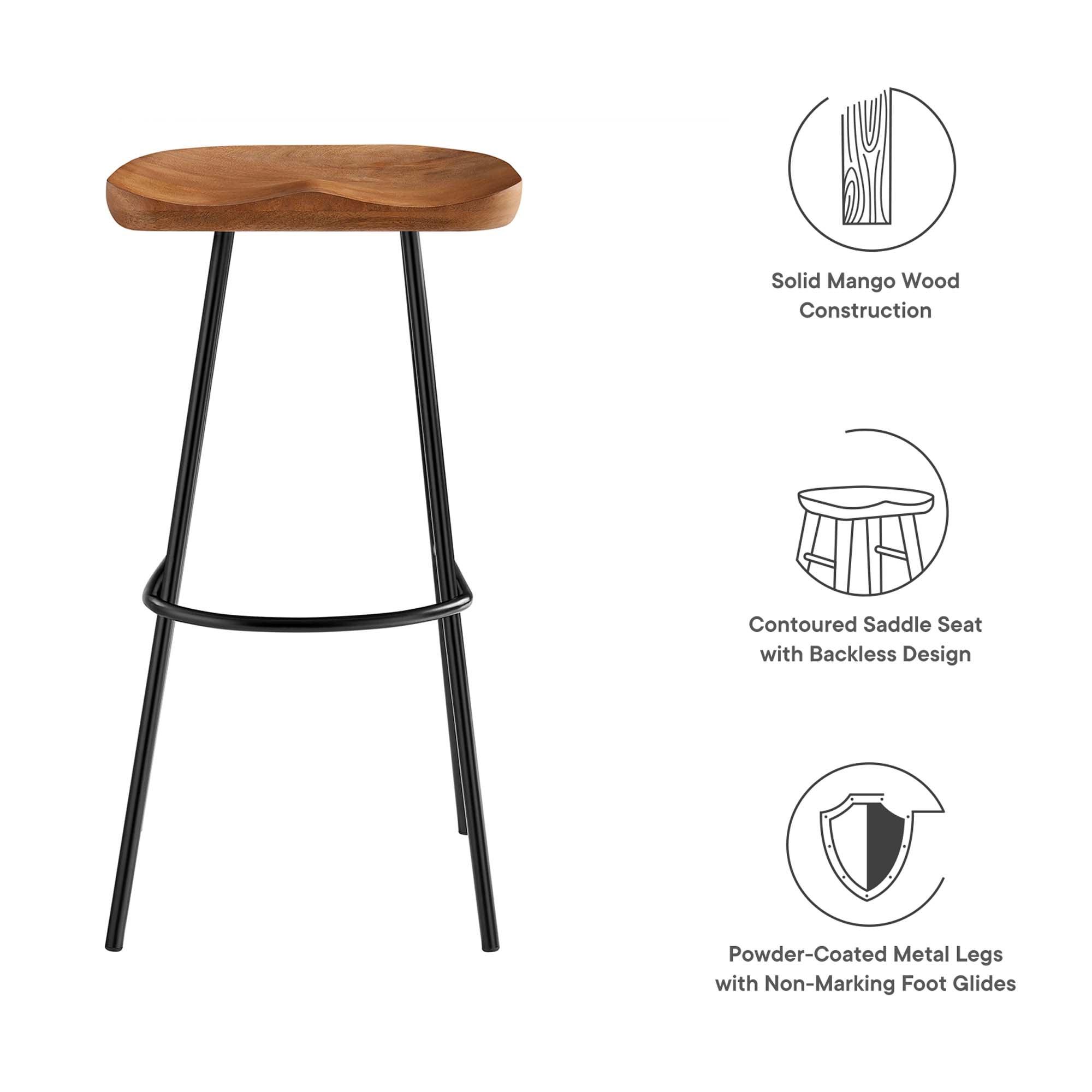 Concord Backless Wood Bar Stools Set of 2