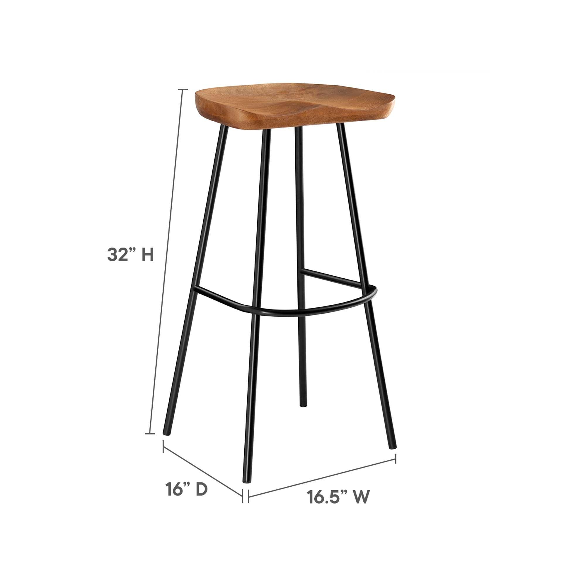 Concord Backless Wood Bar Stools Set of 2