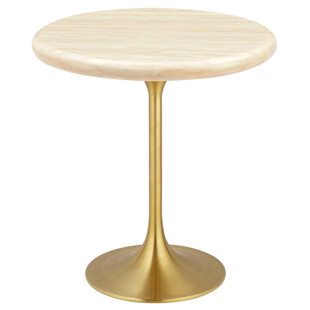 Lippa 20" Round Faux Travertine Side Table