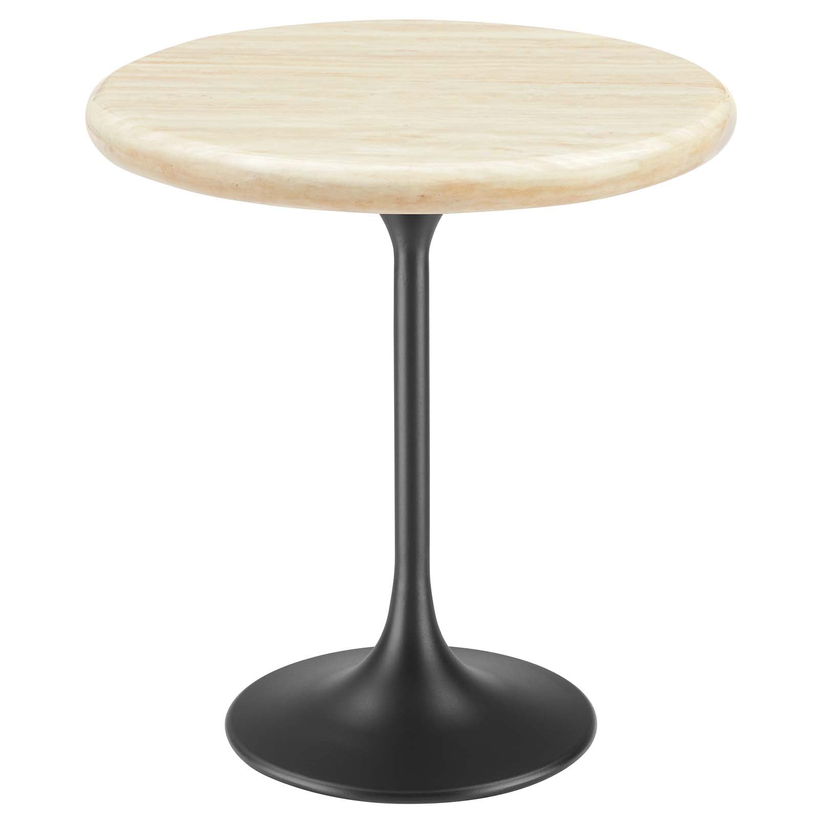 Lippa 20" Round Artificial Travertine Side Table-Side Table-Modway-Wall2Wall Furnishings