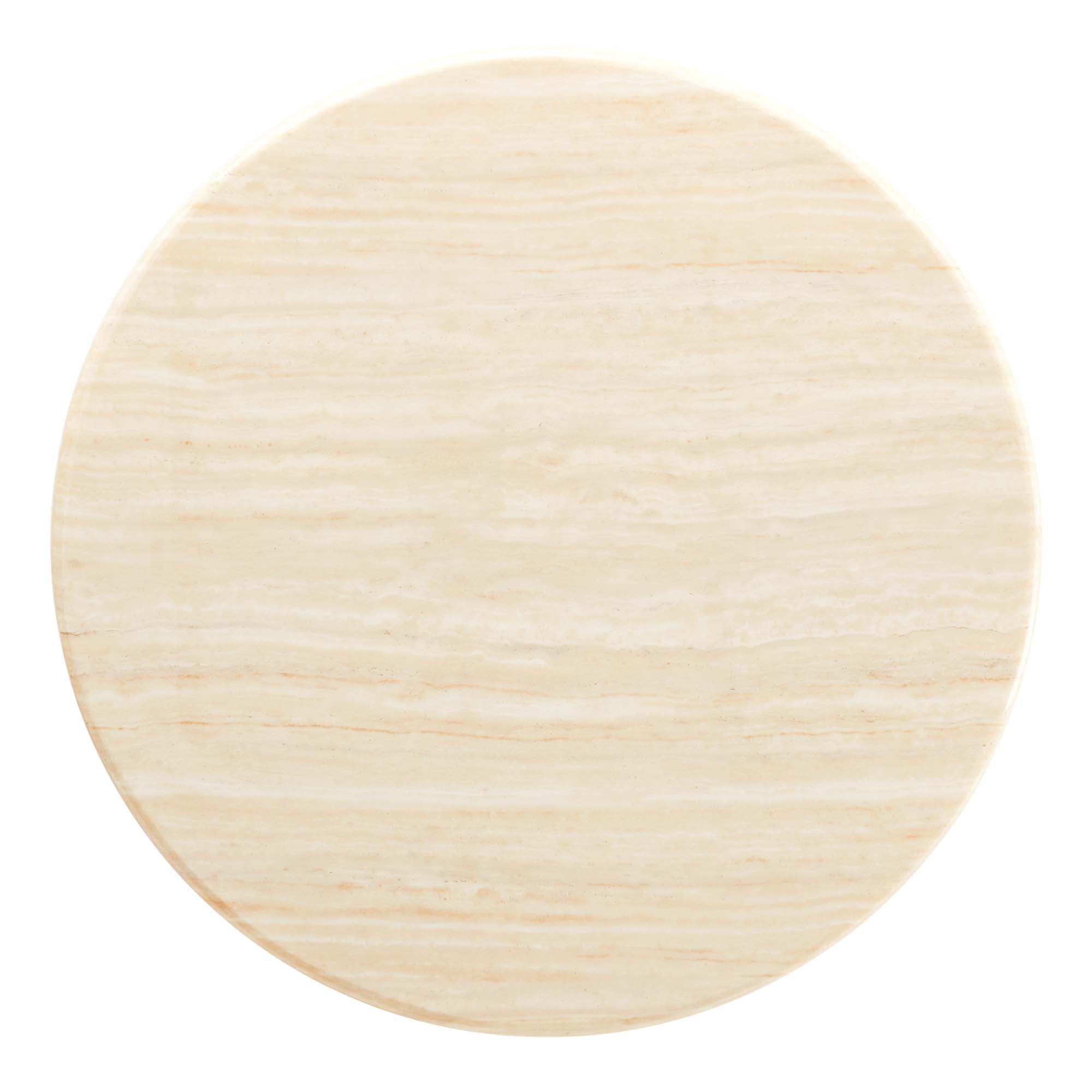 Lippa 36" Round Faux Travertine Coffee Table