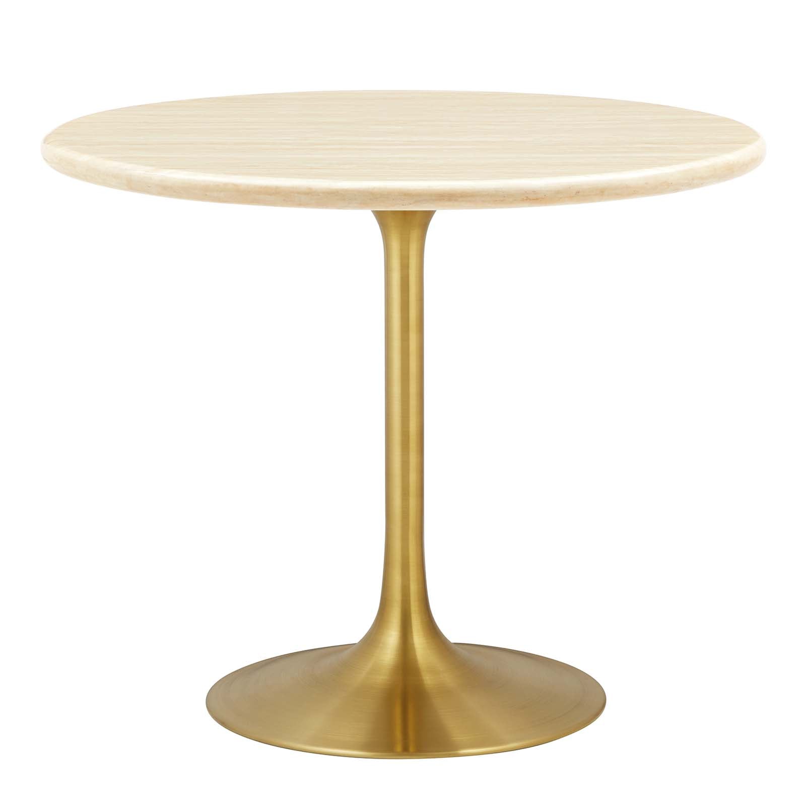 Lippa 36” Round Artificial Travertine Dining Table-Dining Table-Modway-Wall2Wall Furnishings