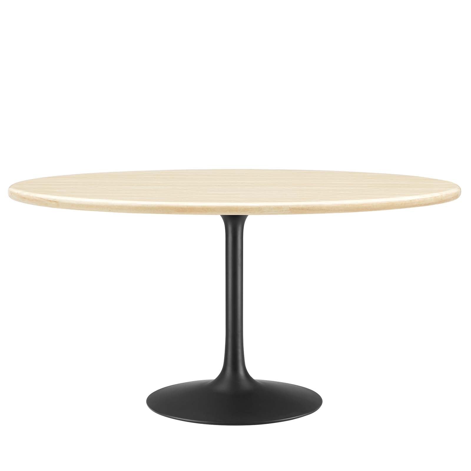 Lippa 60” Oval Artificial Travertine Dining Table-Dining Table-Modway-Wall2Wall Furnishings