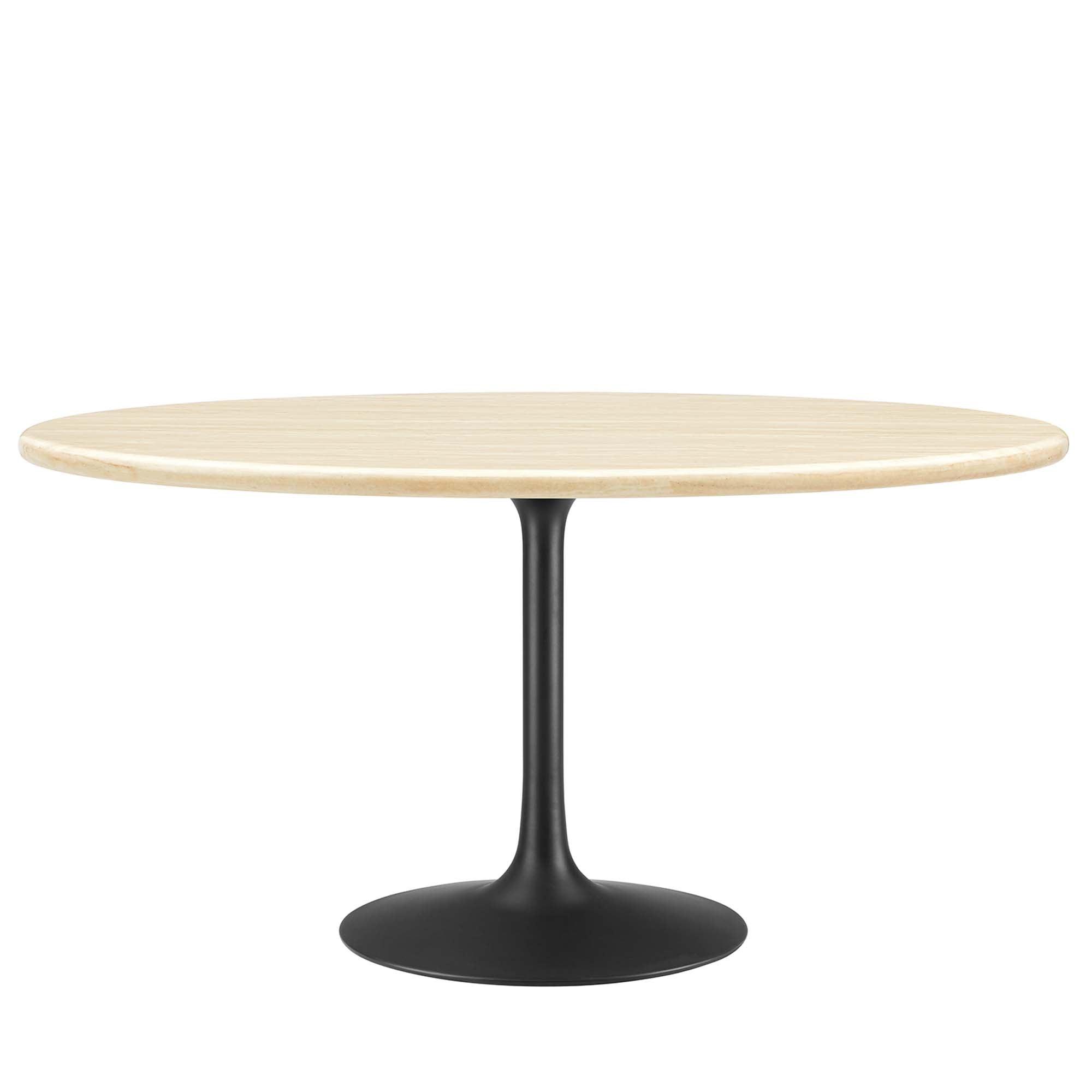 Lippa 60" Oval Faux Travertine Dining Table
