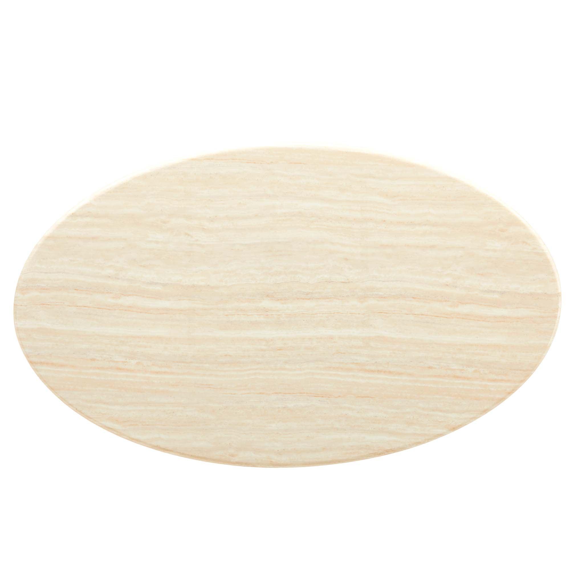 Lippa 60" Oval Faux Travertine Dining Table
