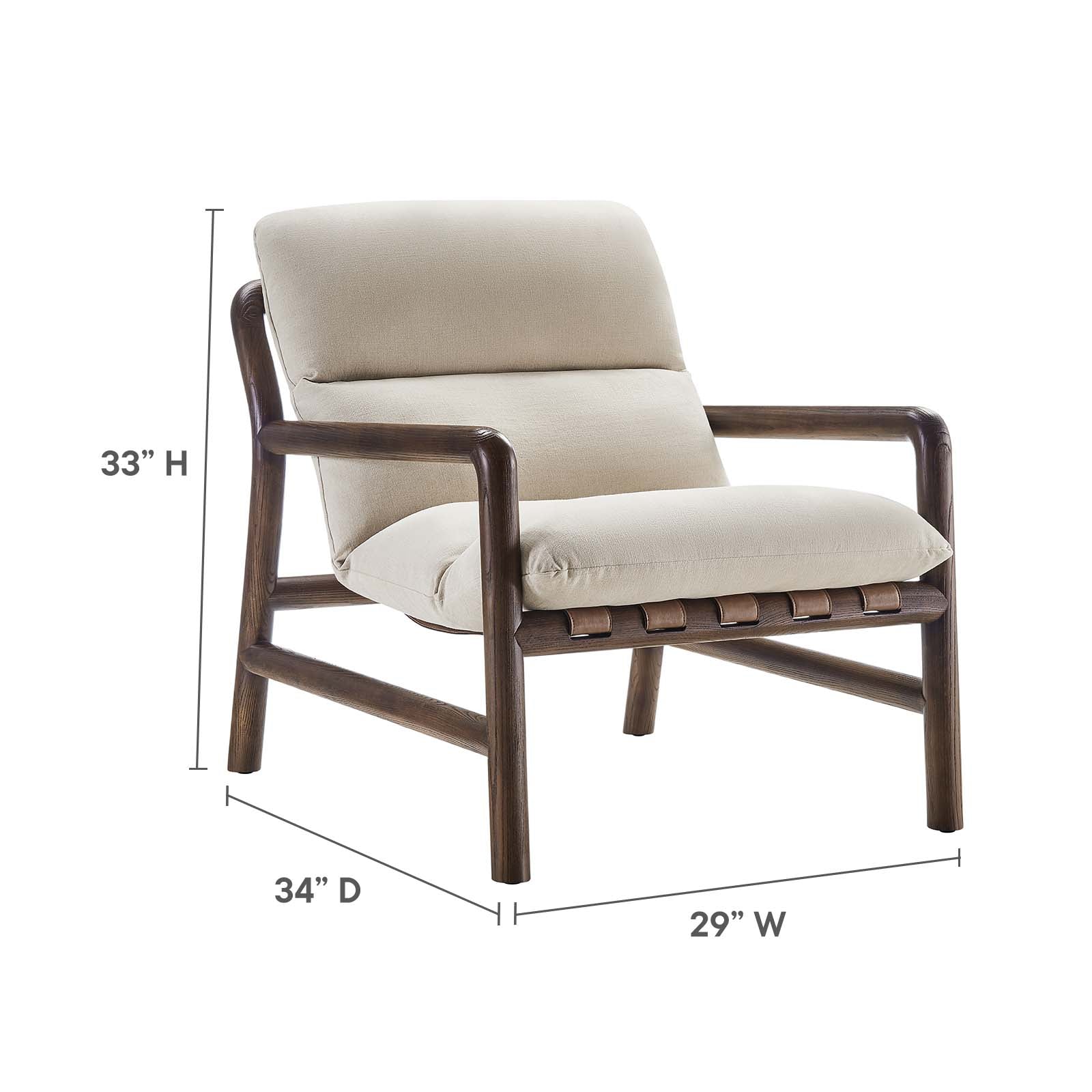 Paxton Wood Sling Chair-Sling Chair-Modway-Wall2Wall Furnishings