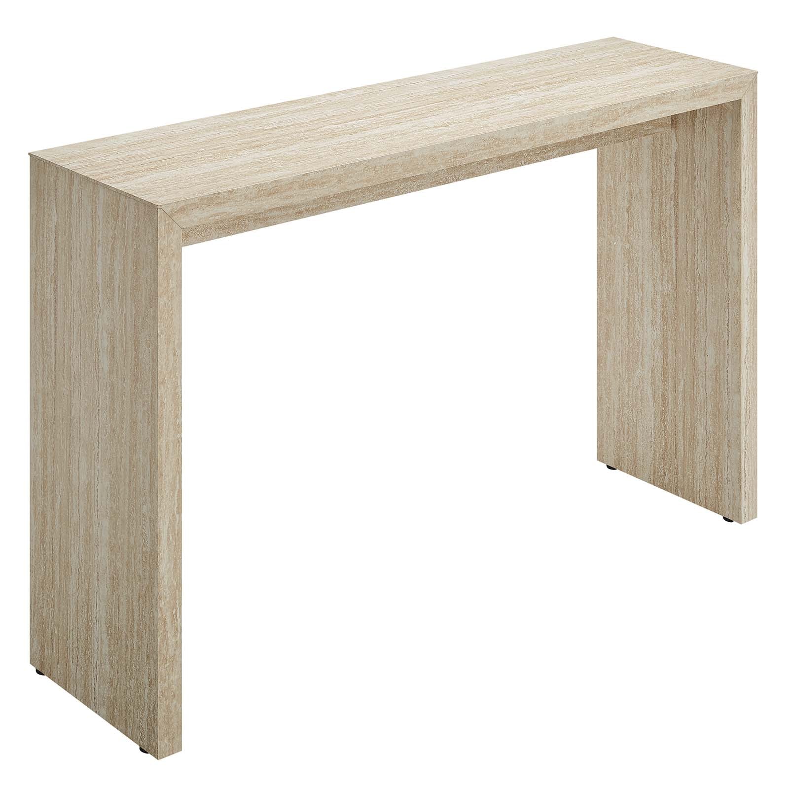 Mirella Faux Travertine Console Table-Table-Modway-Wall2Wall Furnishings