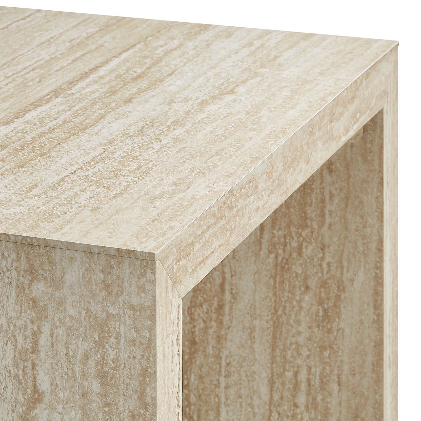 Mirella Faux Travertine Side Table-Table-Modway-Wall2Wall Furnishings