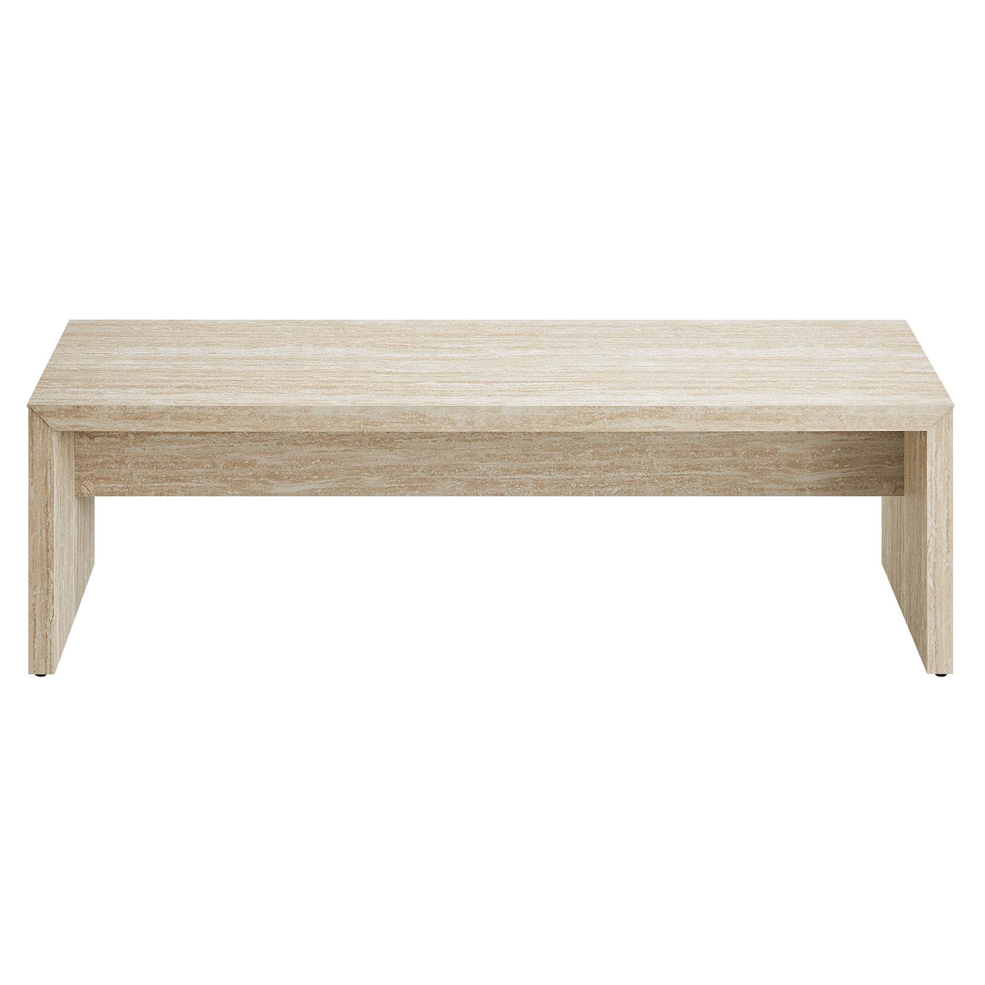 Mirella 62" Faux Travertine Long Bench