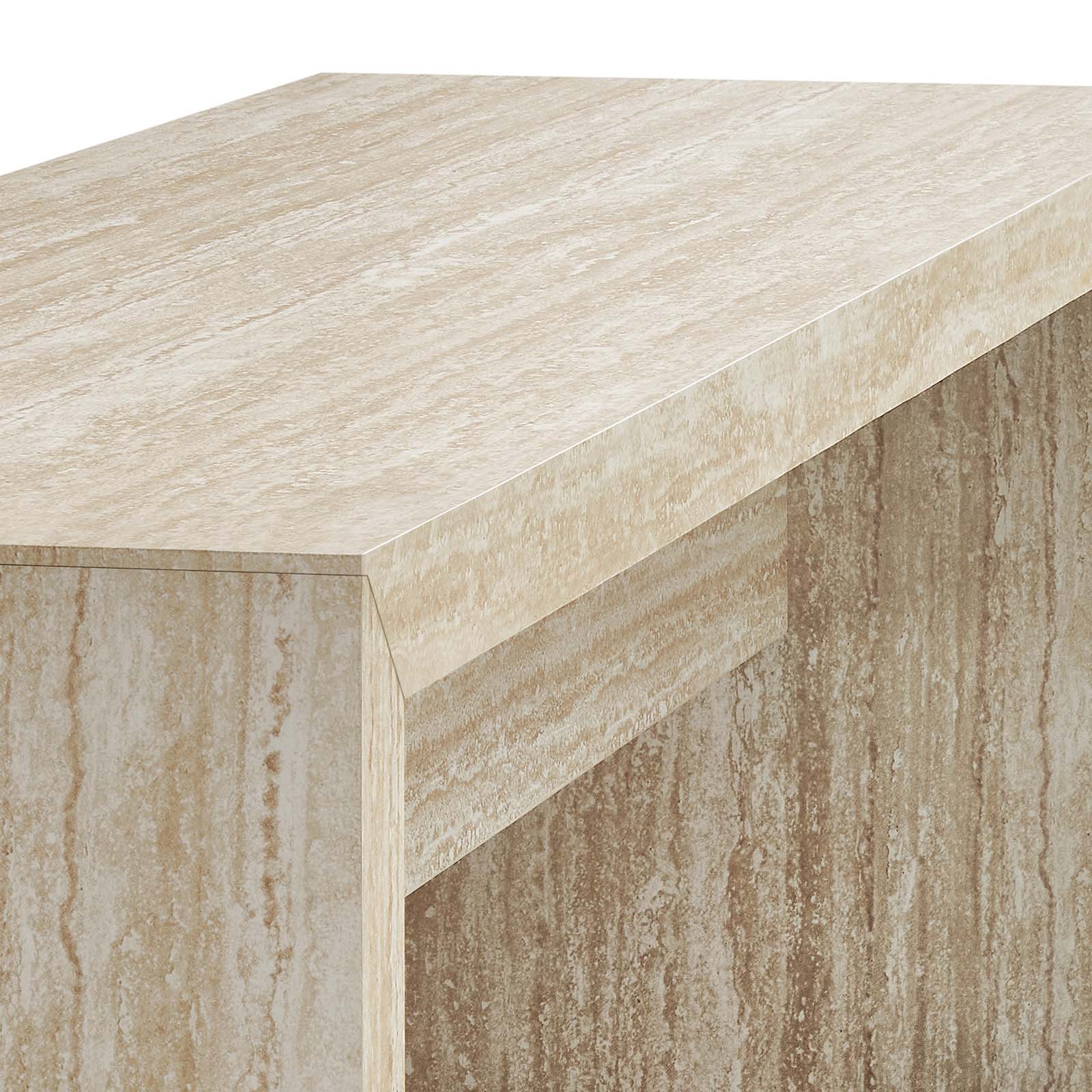 Mirella 62" Faux Travertine Long Bench-Table-Modway-Wall2Wall Furnishings