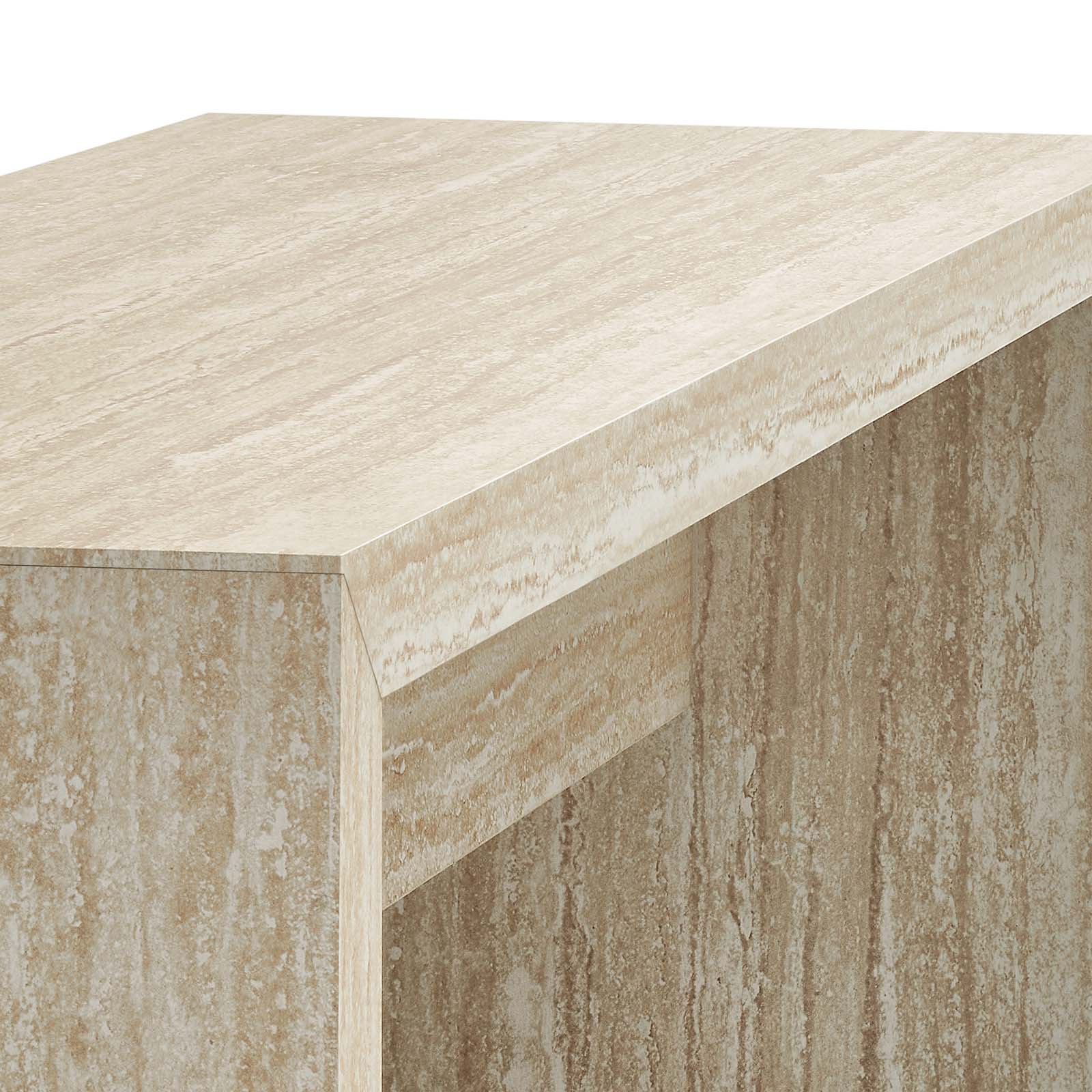 Mirella 53.5” Faux Travertine Bench-Table-Modway-Wall2Wall Furnishings