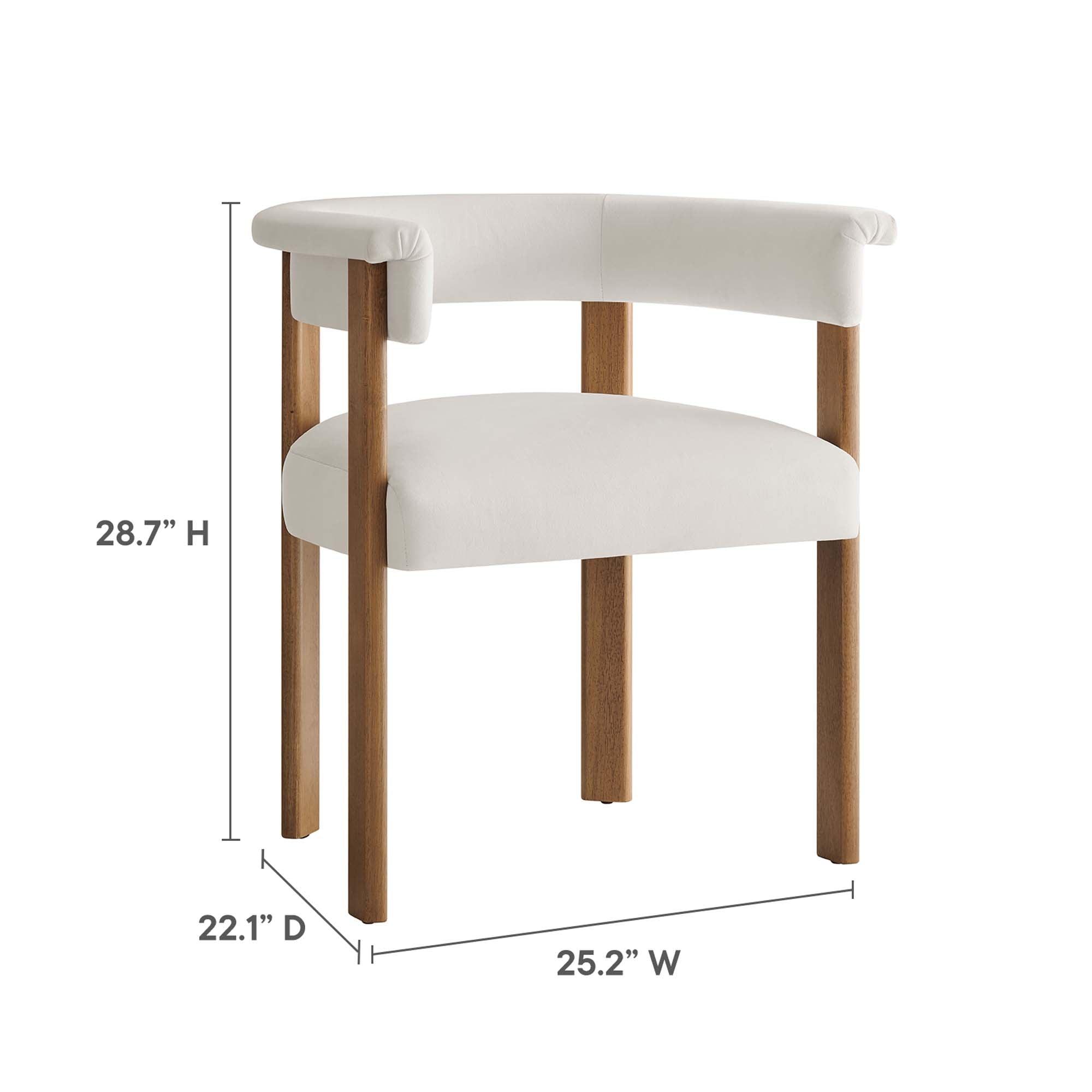 Imogen Performance Velvet Barrel Dining Chairs Set of 2
