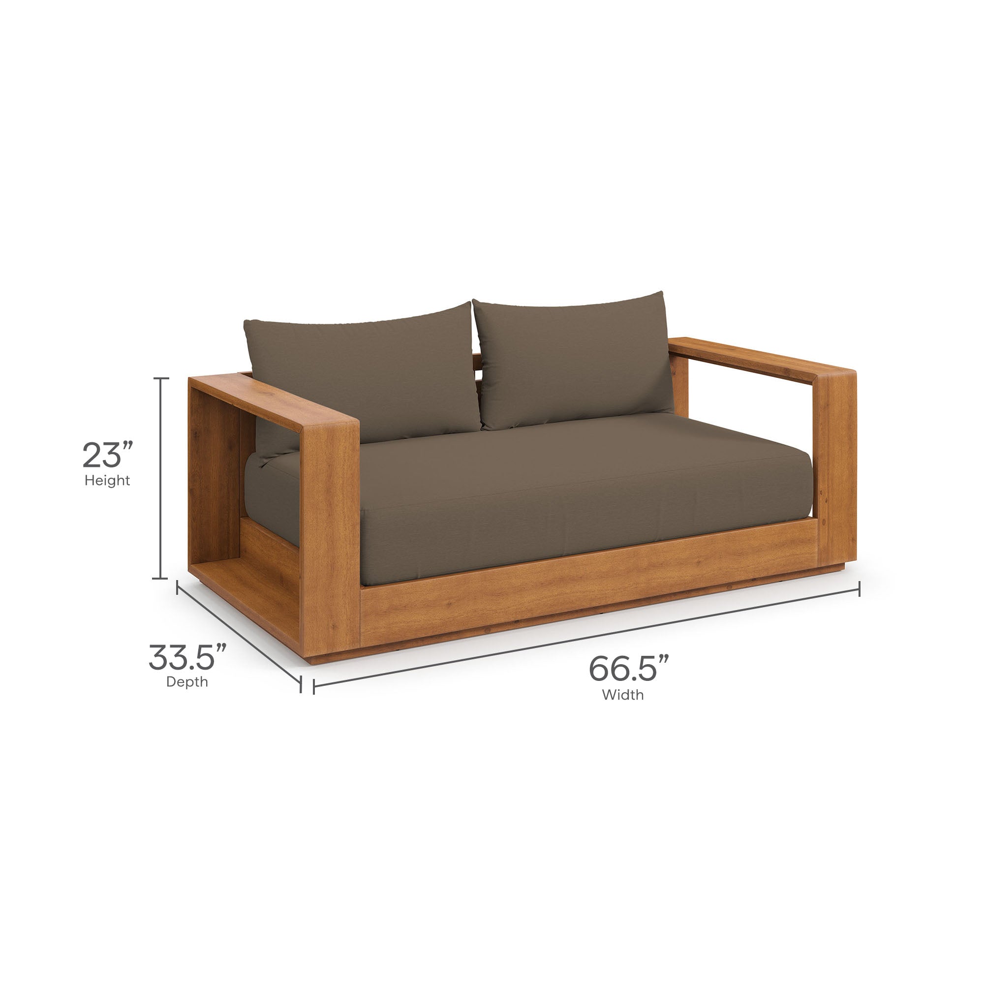 Tahoe Acacia Wood Outdoor Patio Acacia Wood Loveseat